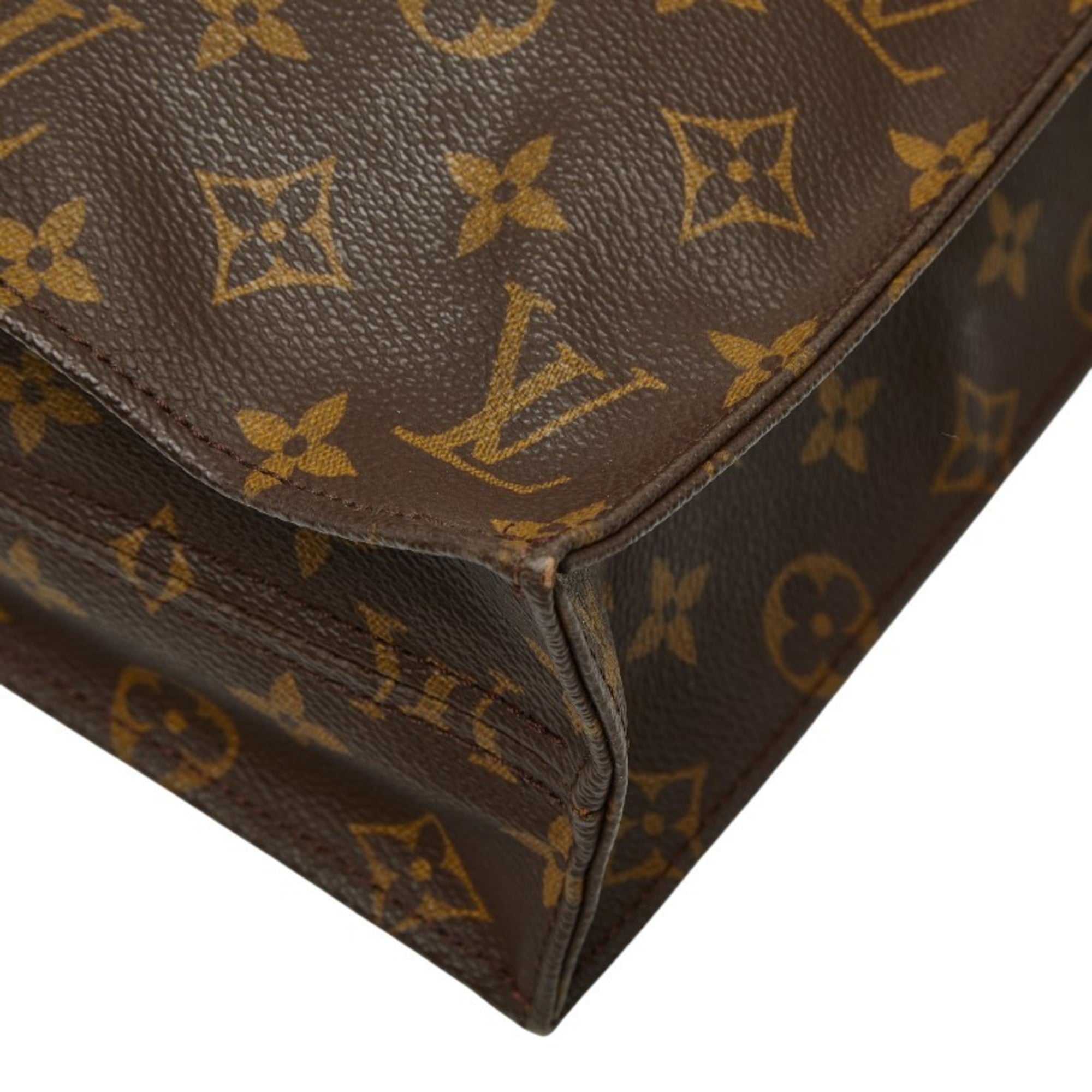 Louis Vuitton Brown Pvc Leather Handbag Tote Bag