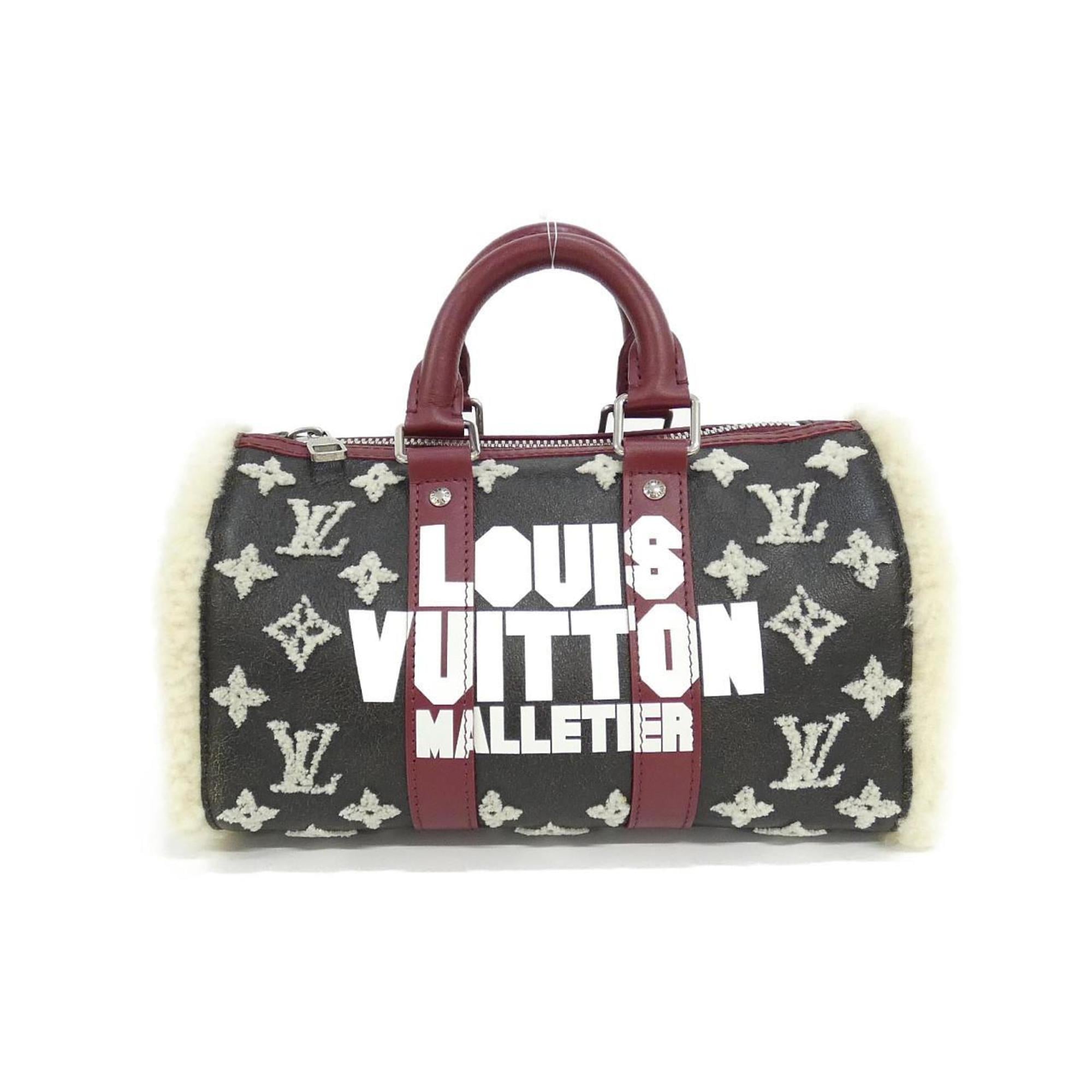 Louis Vuitton Black Ivory Rouge Leather Boston Bag