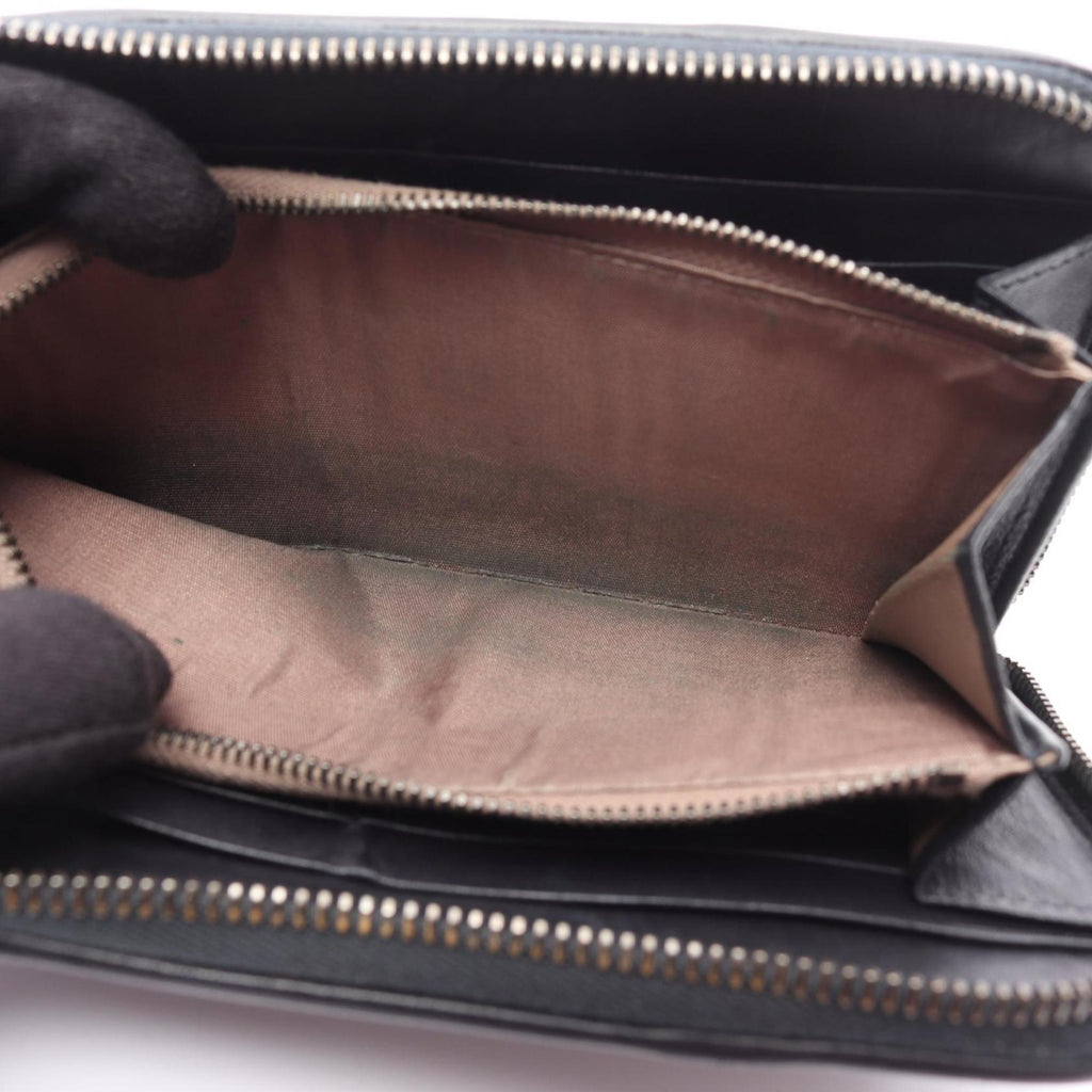 Bottega Veneta Black Leather Long Wallet (Bi-Fold)