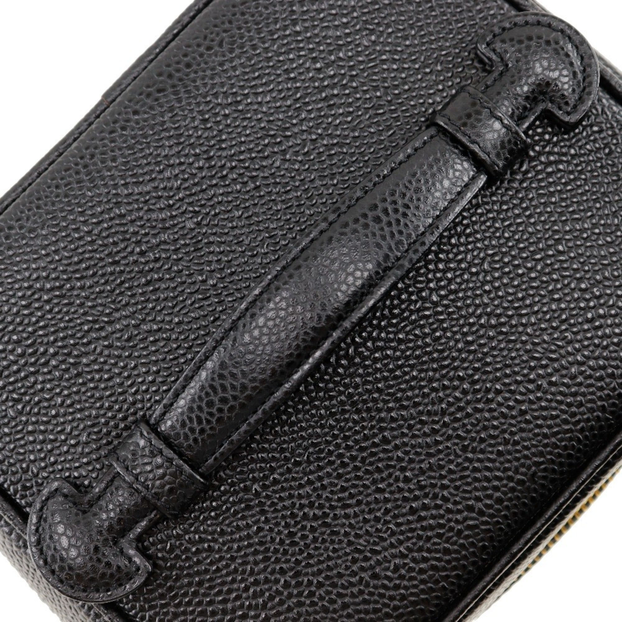 Chanel Caviar Skin Black Caviar Leather Handbag