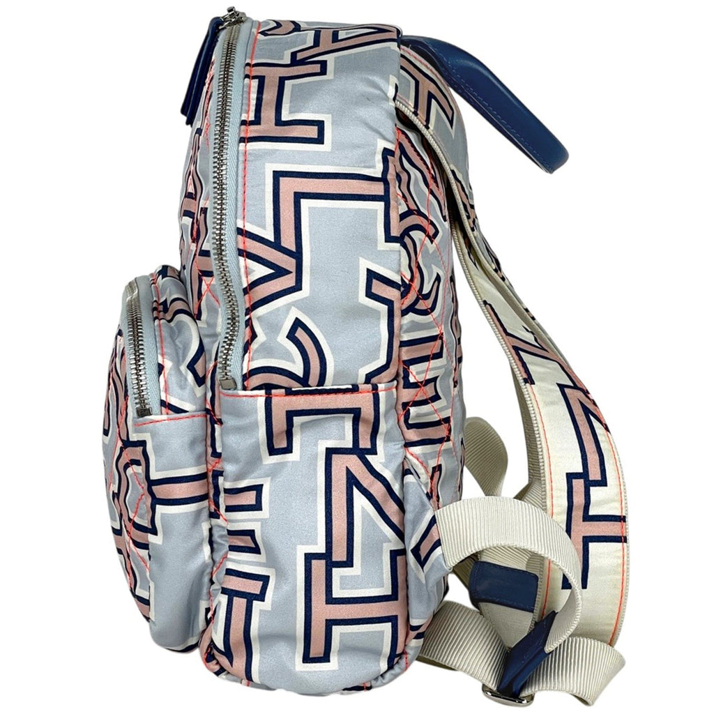 Chanel Matelasse Blue Nylon Leather Backpack