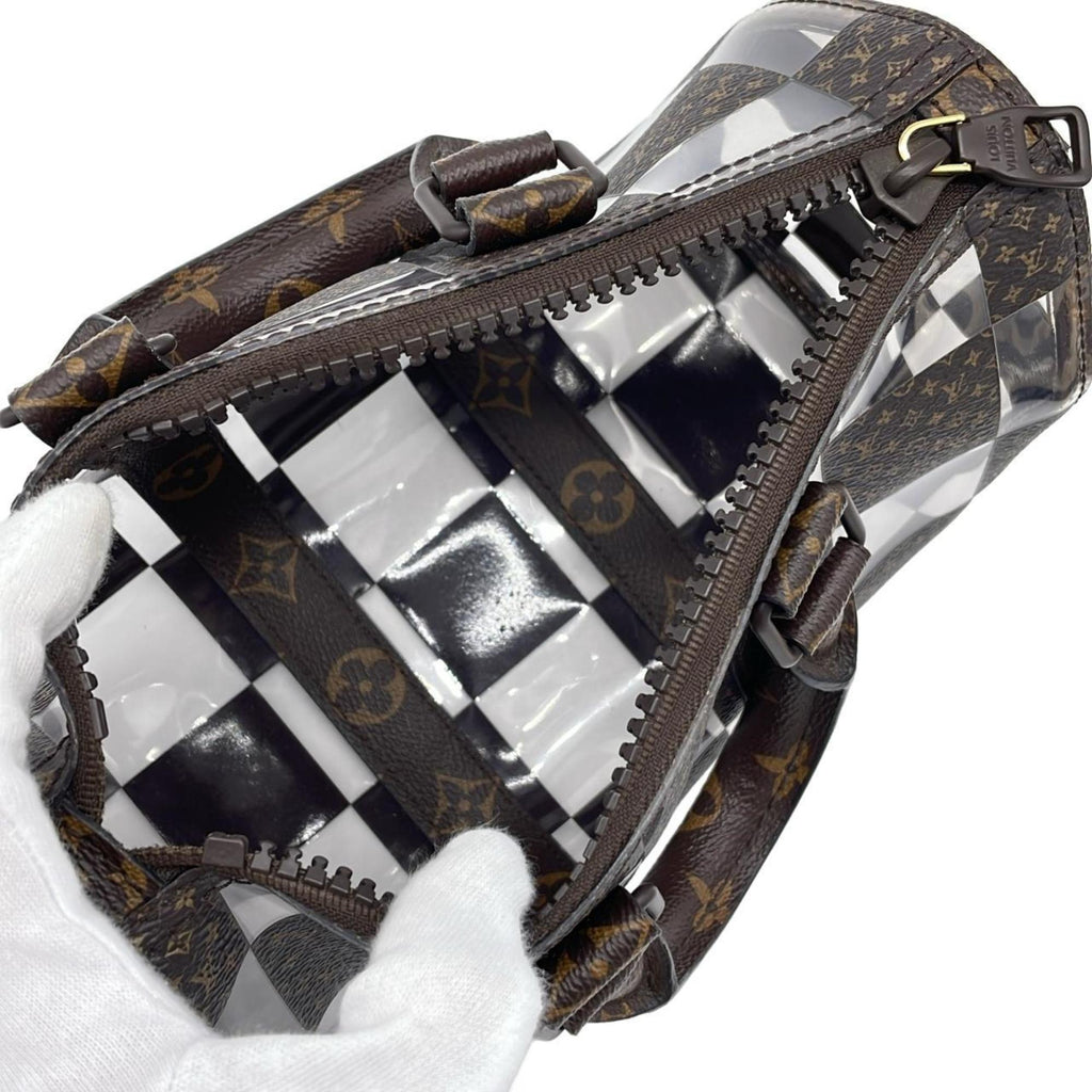 Louis Vuitton Marron Coated Canvas Pvc Boston Bag