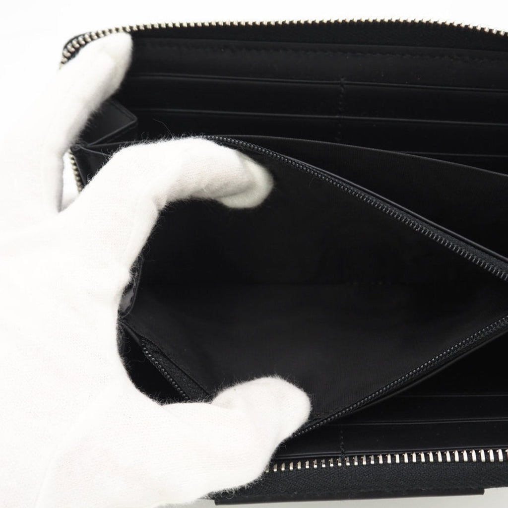Gucci Beige Black Leather Long Wallet (Bi-Fold) (Pre-Owned)