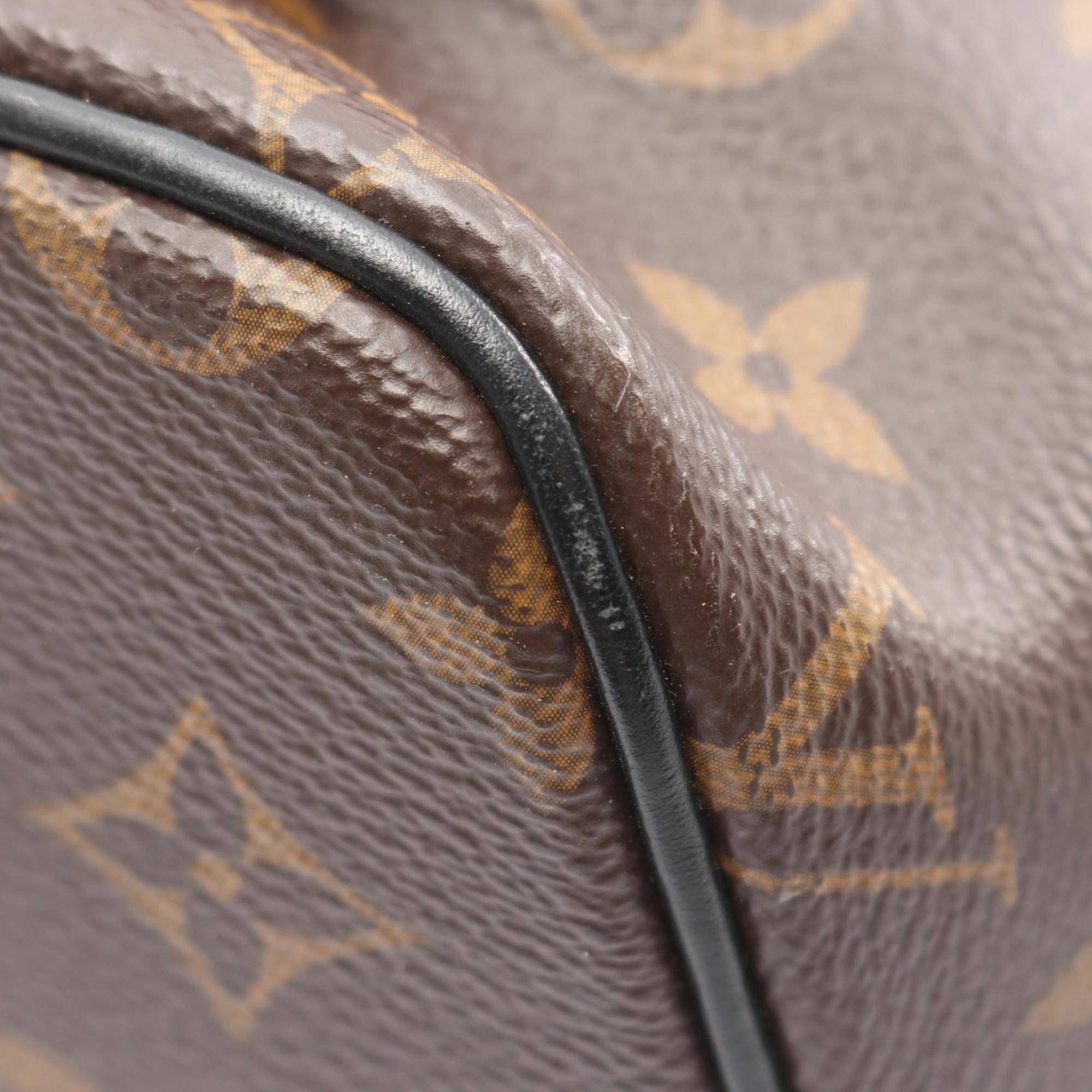 Louis Vuitton Black Brown Coated Canvas Leather Backpack Handbag