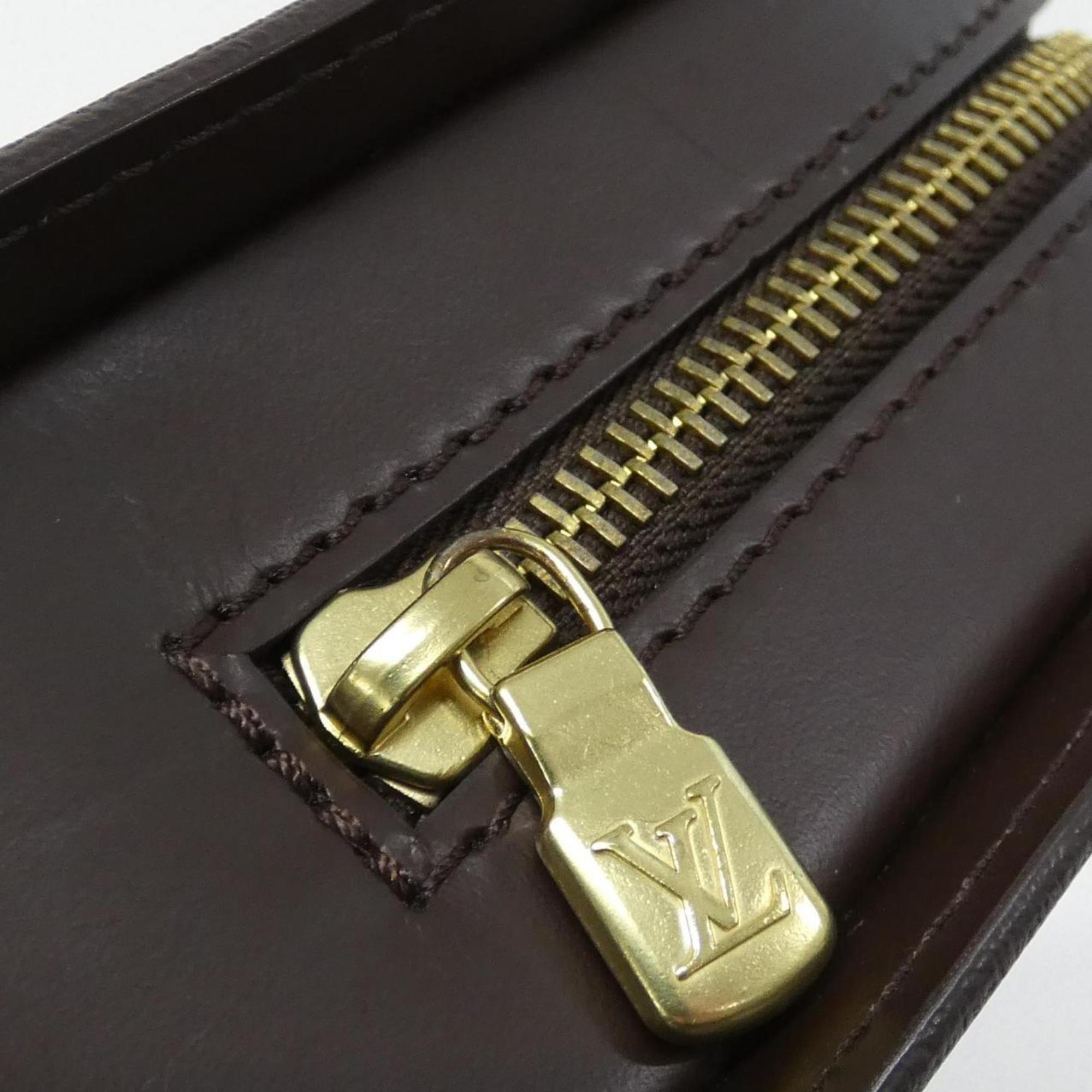 Louis Vuitton Brown Coated Canvas Clutch Bag