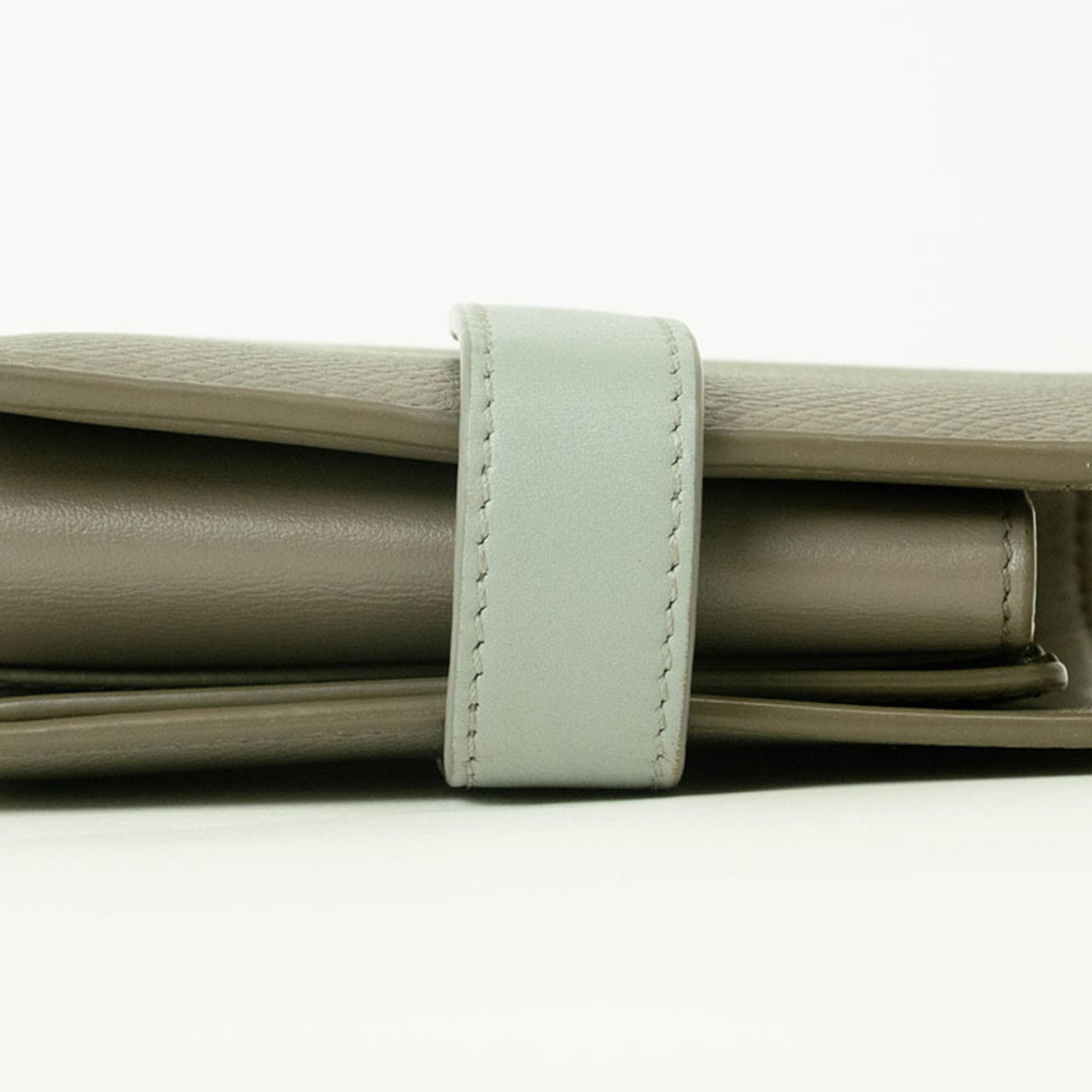 Celine Beige Brown Leather Wallet (Bi-Fold)