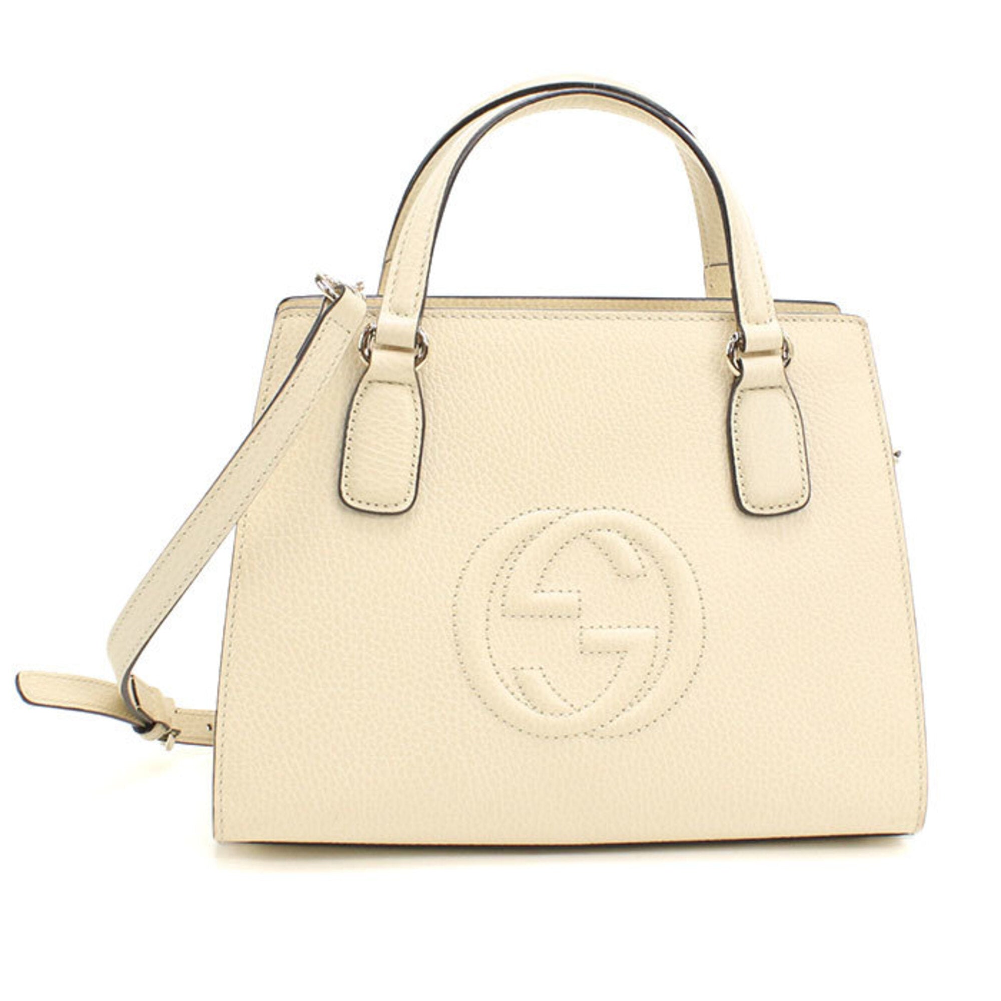 Gucci Ivory Leather Handbag (Pre-Owned)