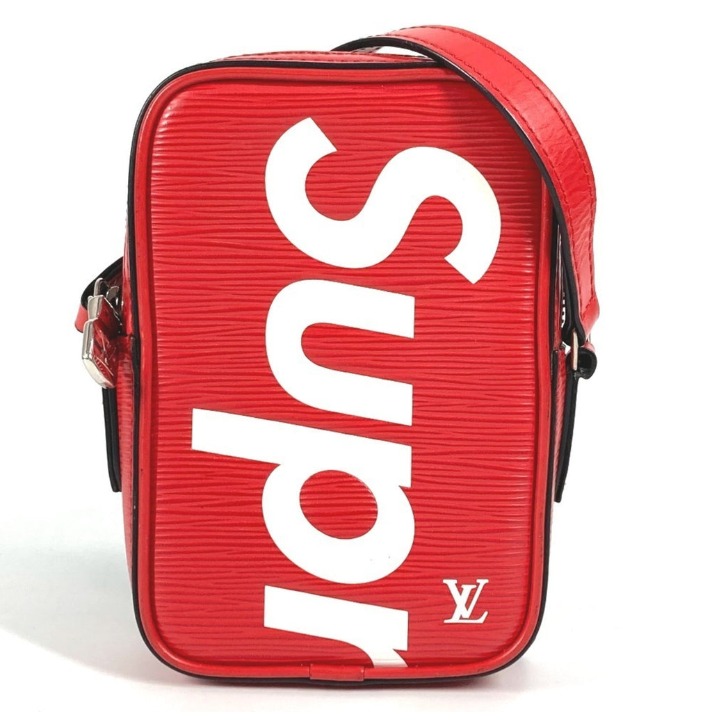 Louis Vuitton Red Color White Epi Leather Pochette Shoulder Bag