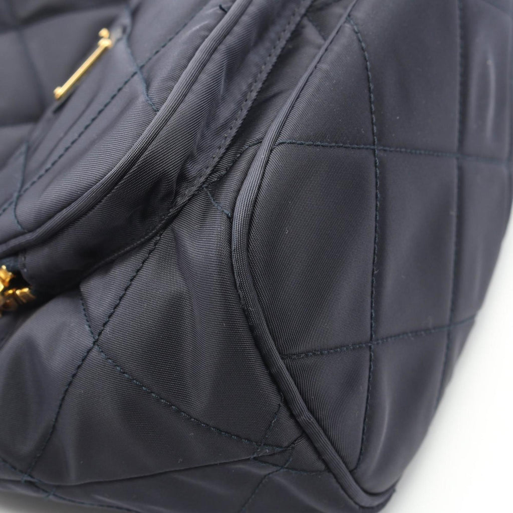 Prada Navy Nylon Saffiano Handbag