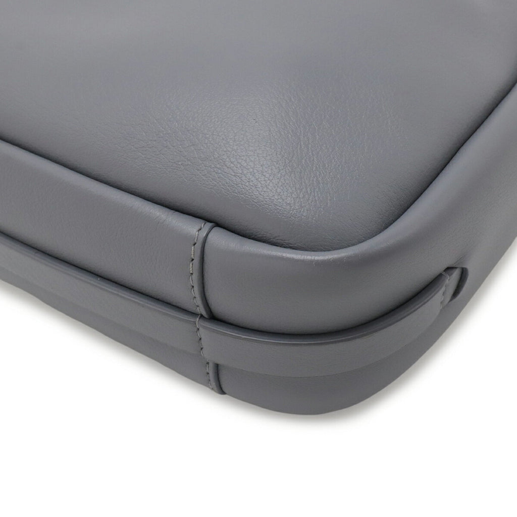 Balenciaga Gray White Leather Pochette Shoulder