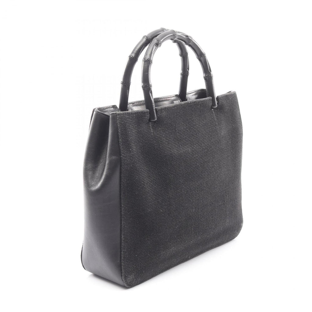 Gucci Black Canvas Leather Handbag (Pre-Owned)