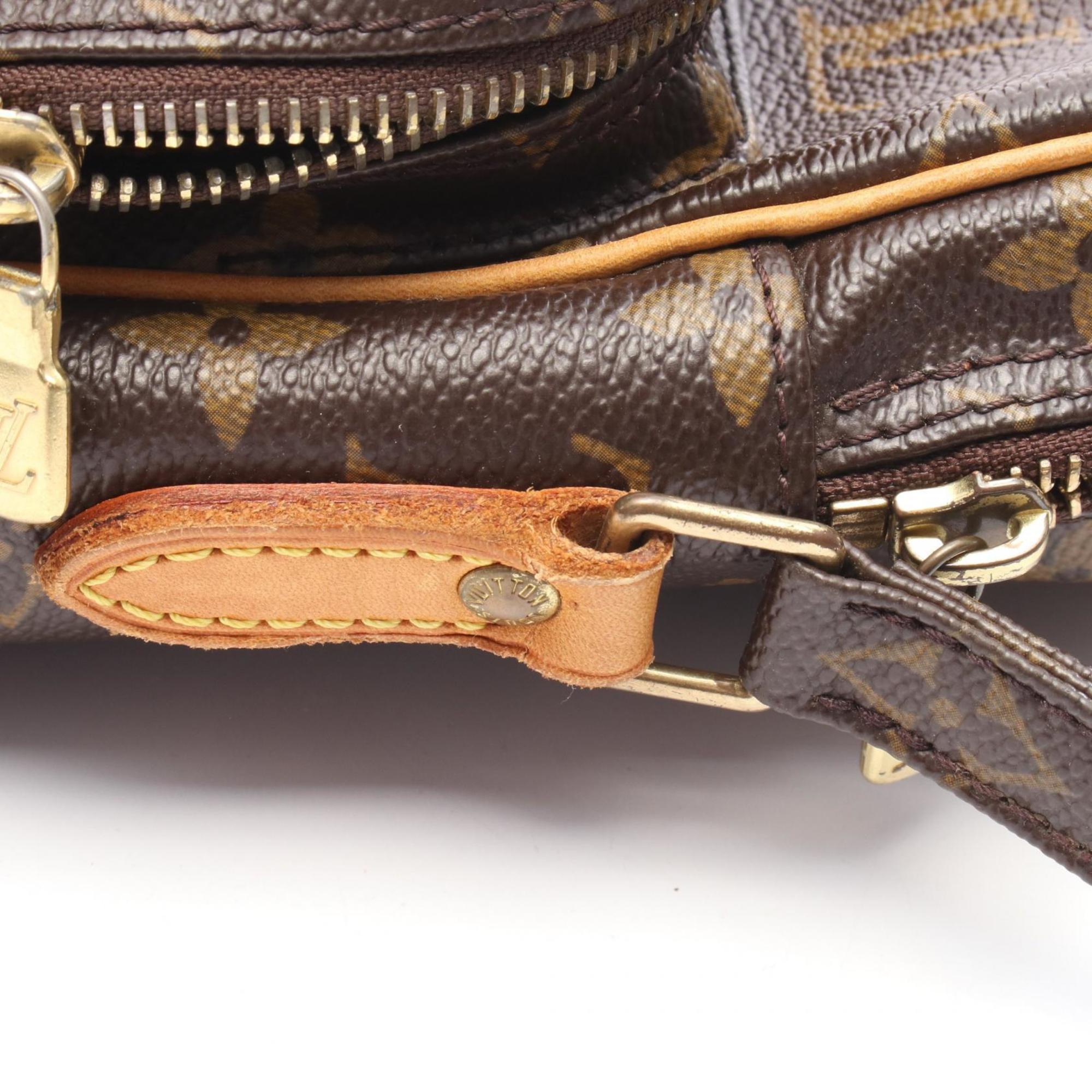 Louis Vuitton Brown Pvc Coated Canvas Leather Shoulder Bag