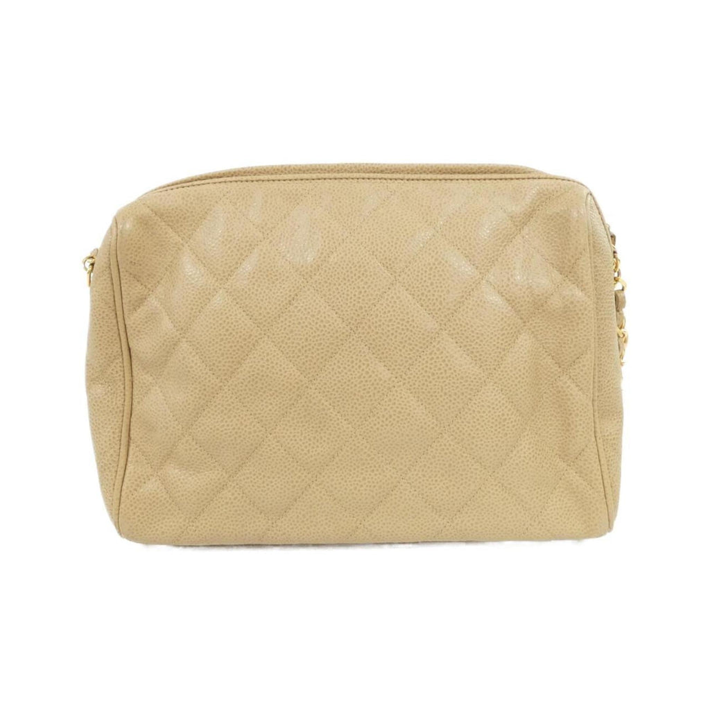 Chanel Beige Grained Calfskin Shoulder Bag
