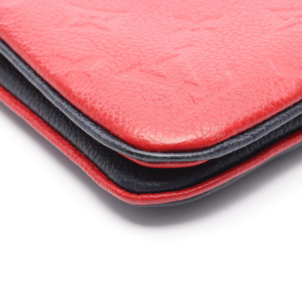 Louis Vuitton Monogram Empreinte Marine Rouge Navy Red Color Monogram Empreinte Pochette Shoulder Bag