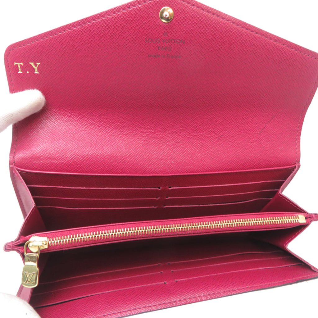 Louis Vuitton Monogram Brown Fuchsia Monogram Long Wallet