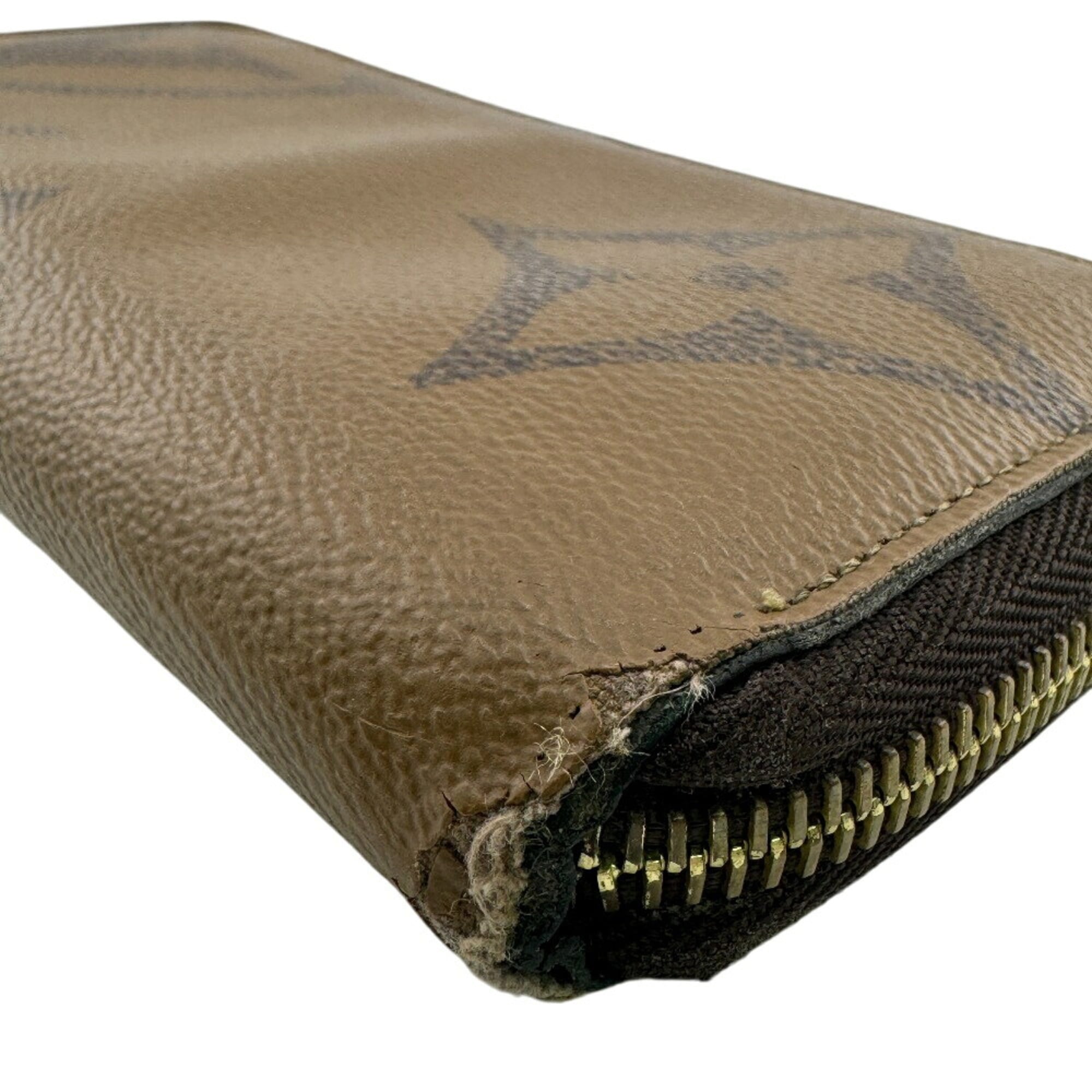 Louis Vuitton Black Brown Camel Leather Long Wallet