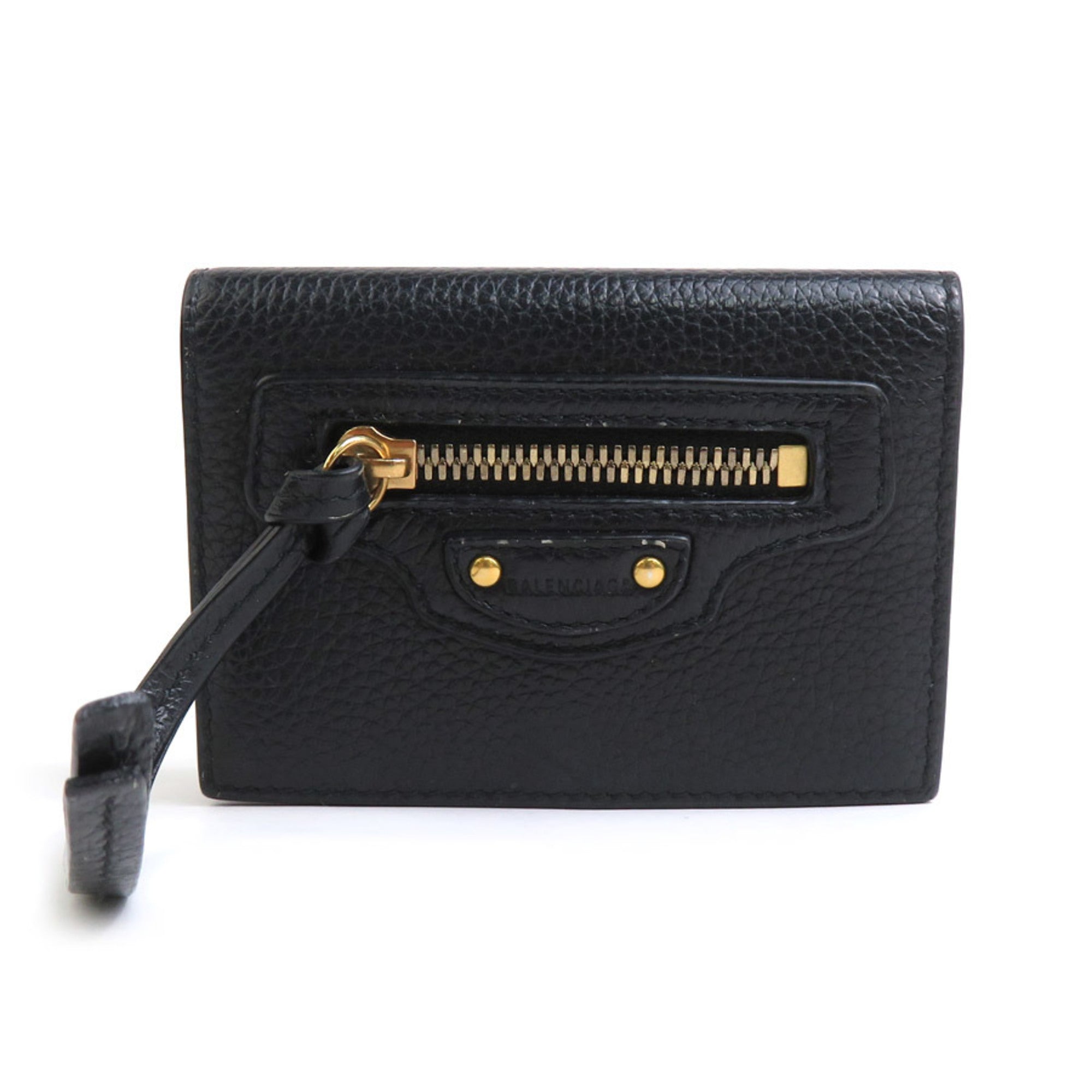 Balenciaga Black Leather Wallet (Tri-Fold)
