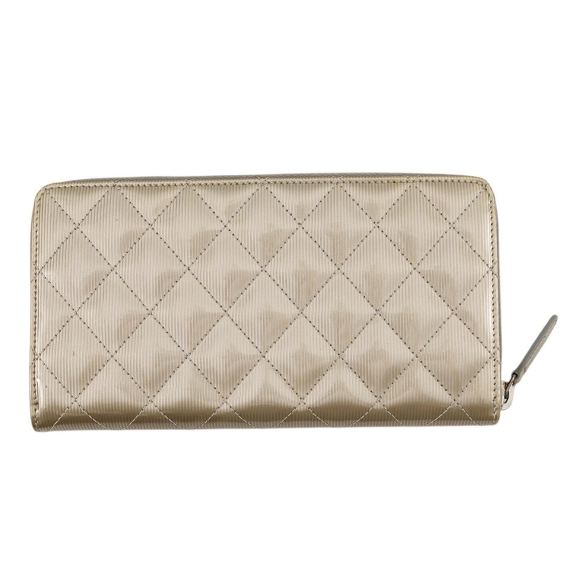 Chanel Champagne Gold Patent Leather Coin Purse/Coin Case