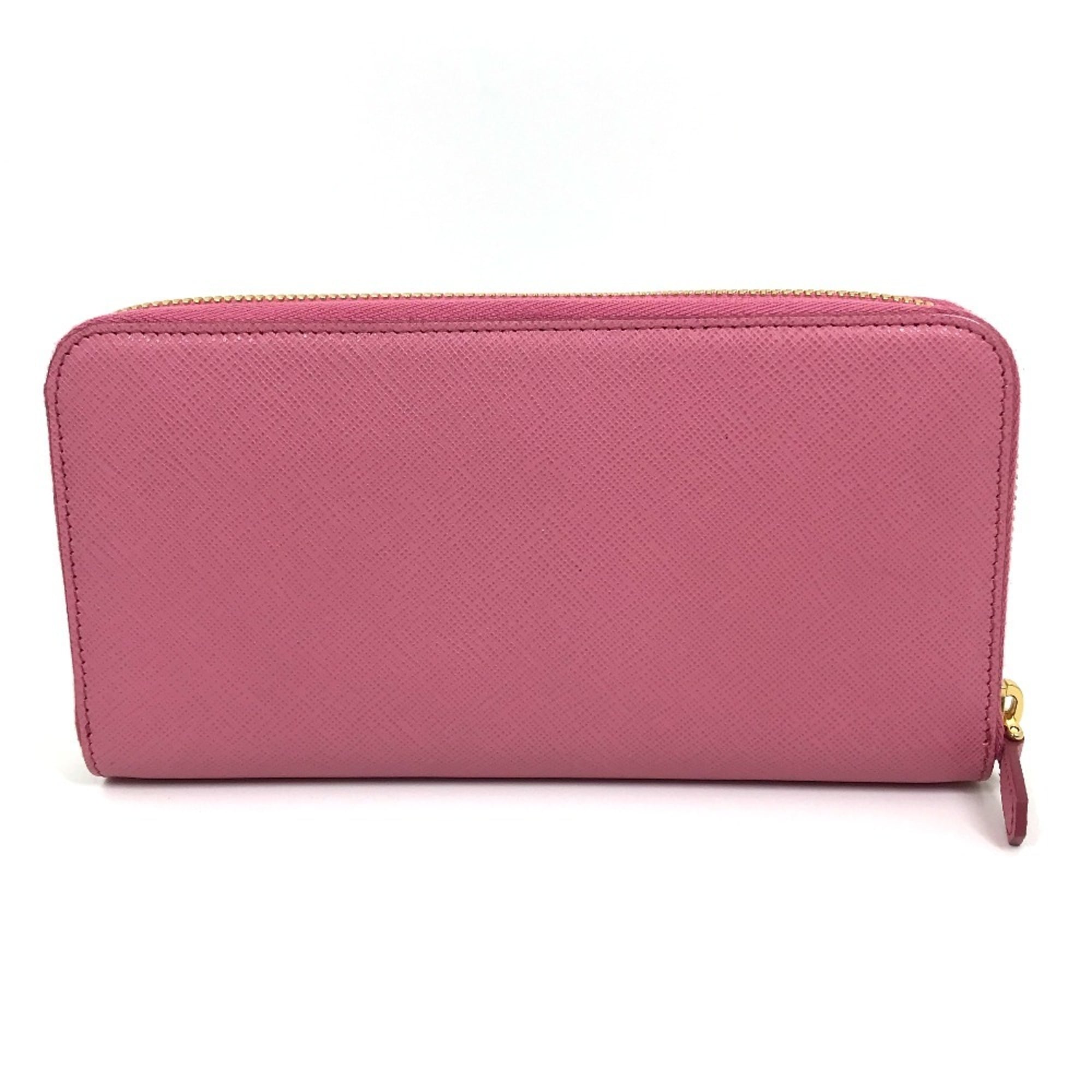 Prada Saffiano Begonia Pink Leather Long Wallet (Bi-Fold)