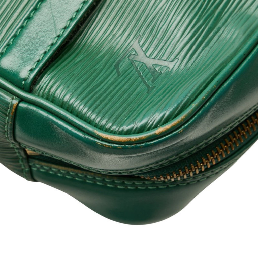Louis Vuitton Borneo Green Leather Shoulder Bag