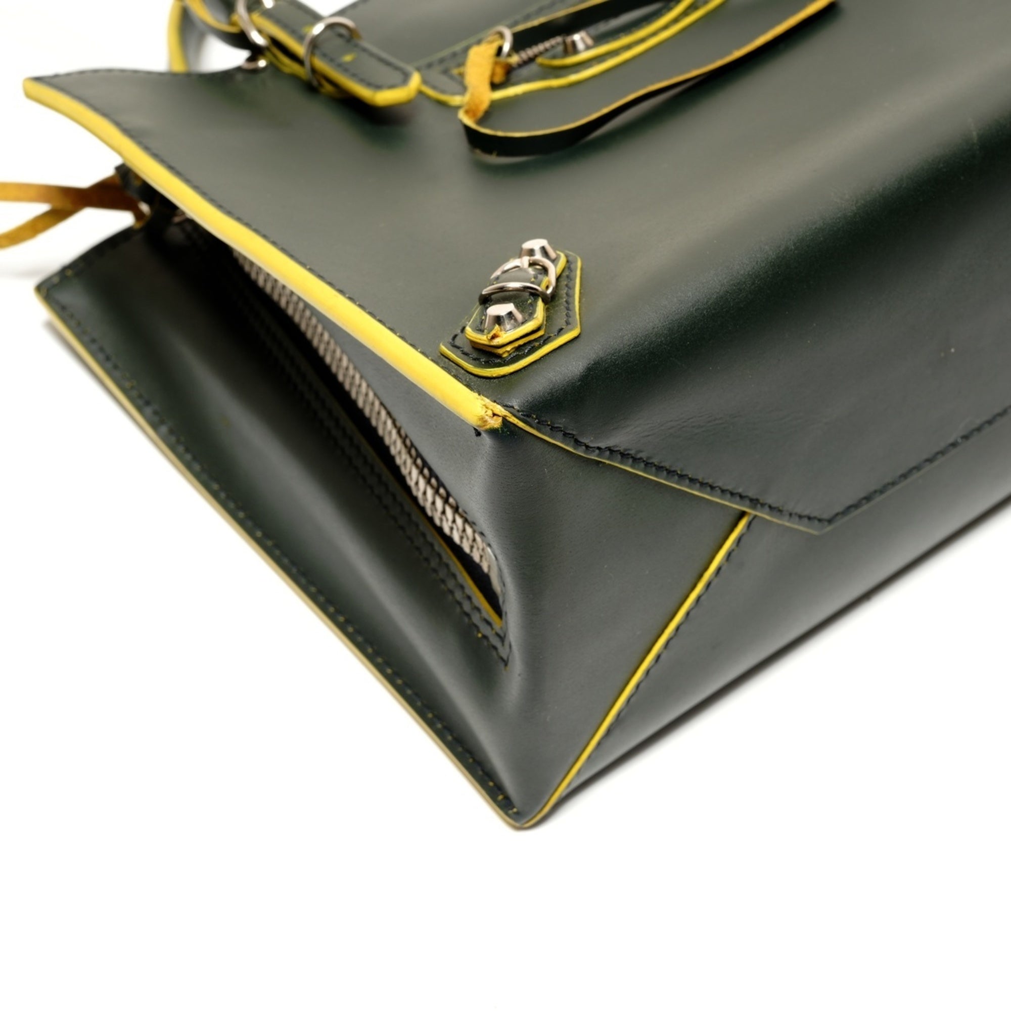 Balenciaga Green Leather Hand
