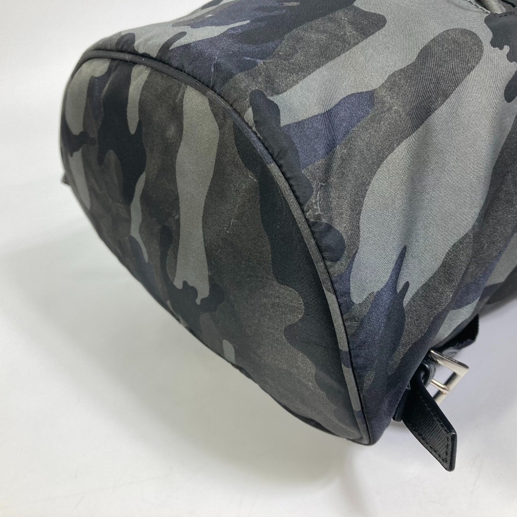 Prada Camouflage Green Nylon Leather Backpack