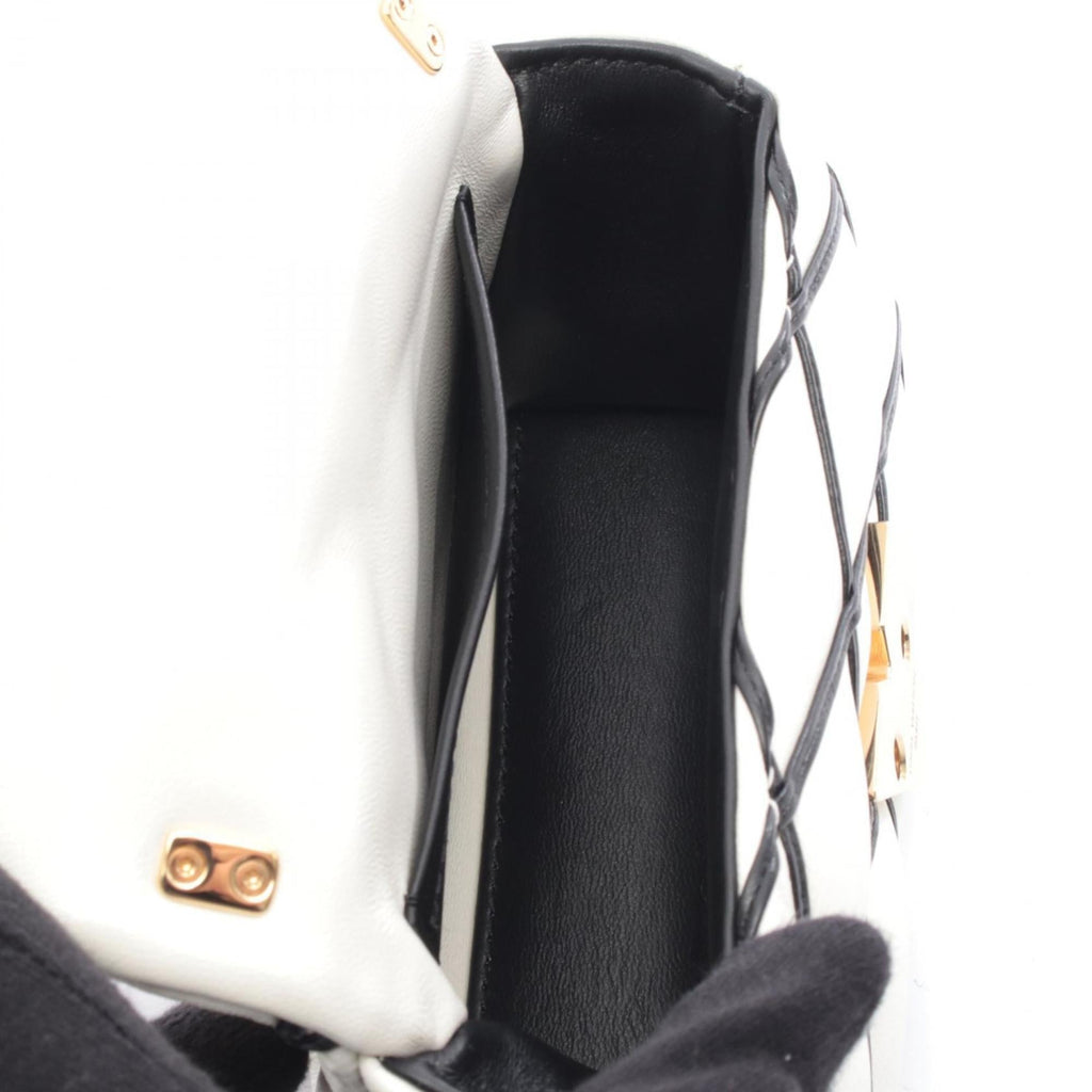 Louis Vuitton Black White Leather Handbag Shoulder Bag