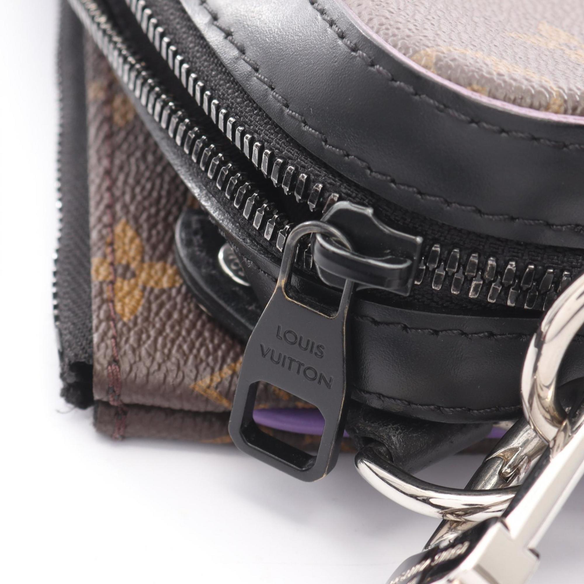 Louis Vuitton Black Brown Monogram Macassar Purple Coated Canvas Shoulder Bag
