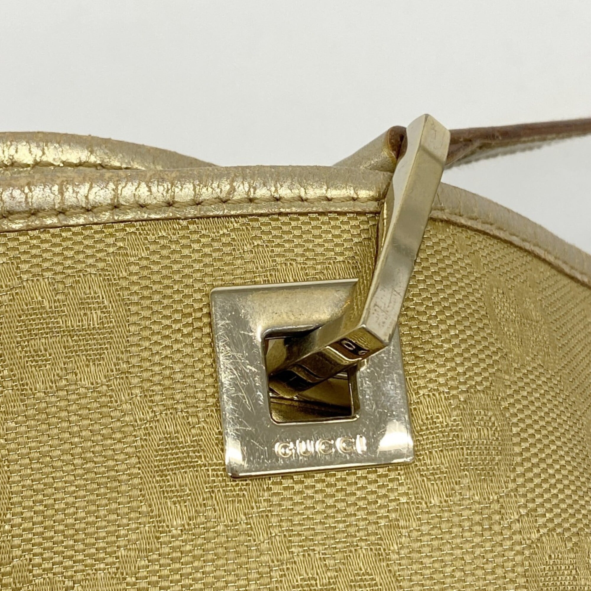 Gucci Gold Canvas Tote Bag (Pre-Owned)