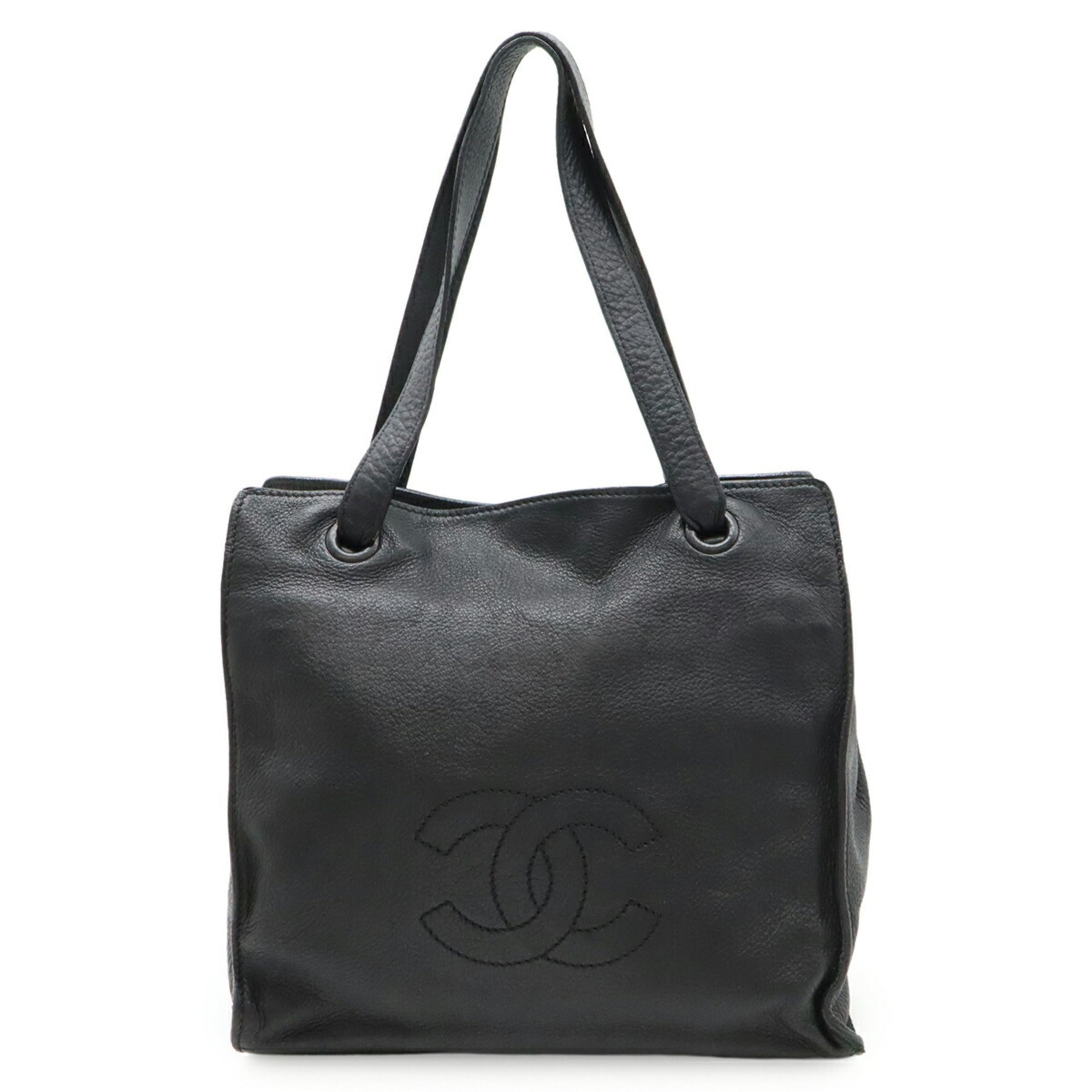 Chanel Black Leather Shoulder Bag Tote Bag