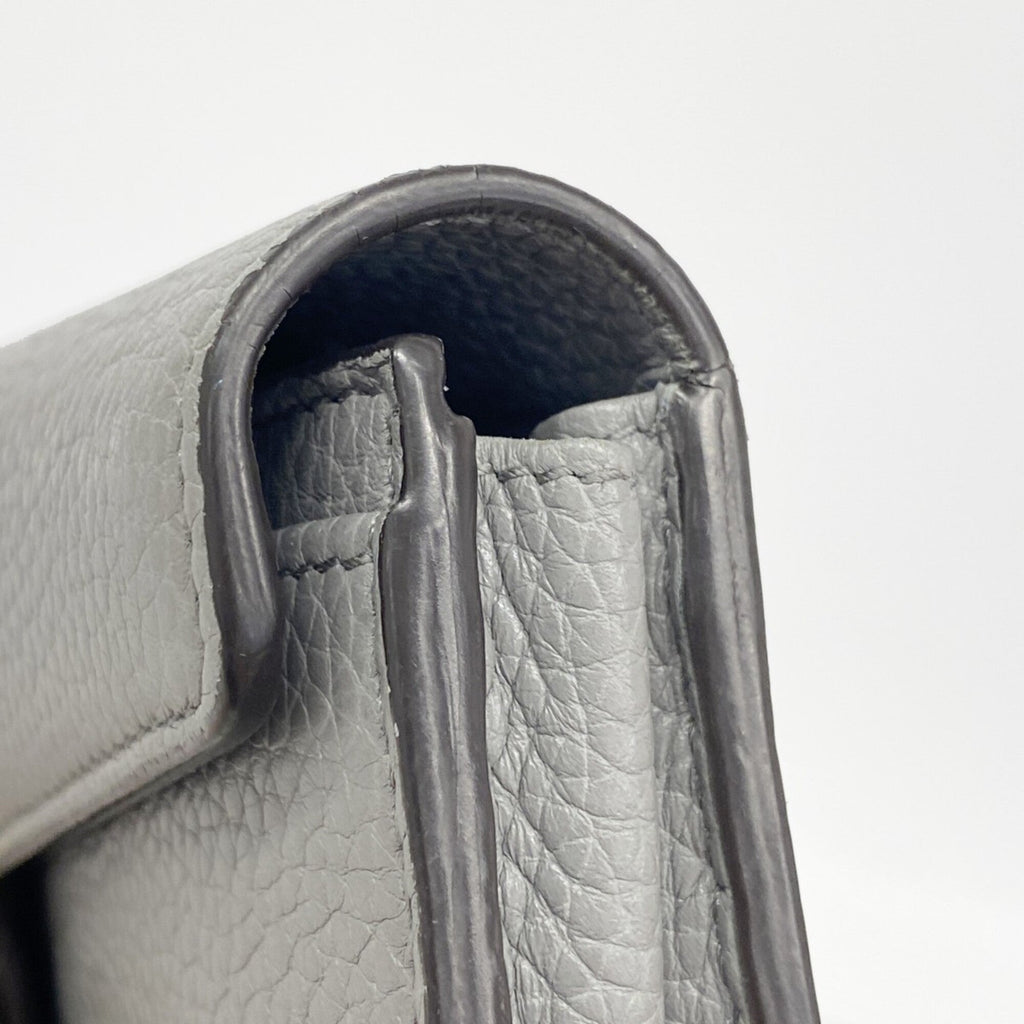 Gucci Gray Leather Long Wallet (Bi-Fold) (Pre-Owned)