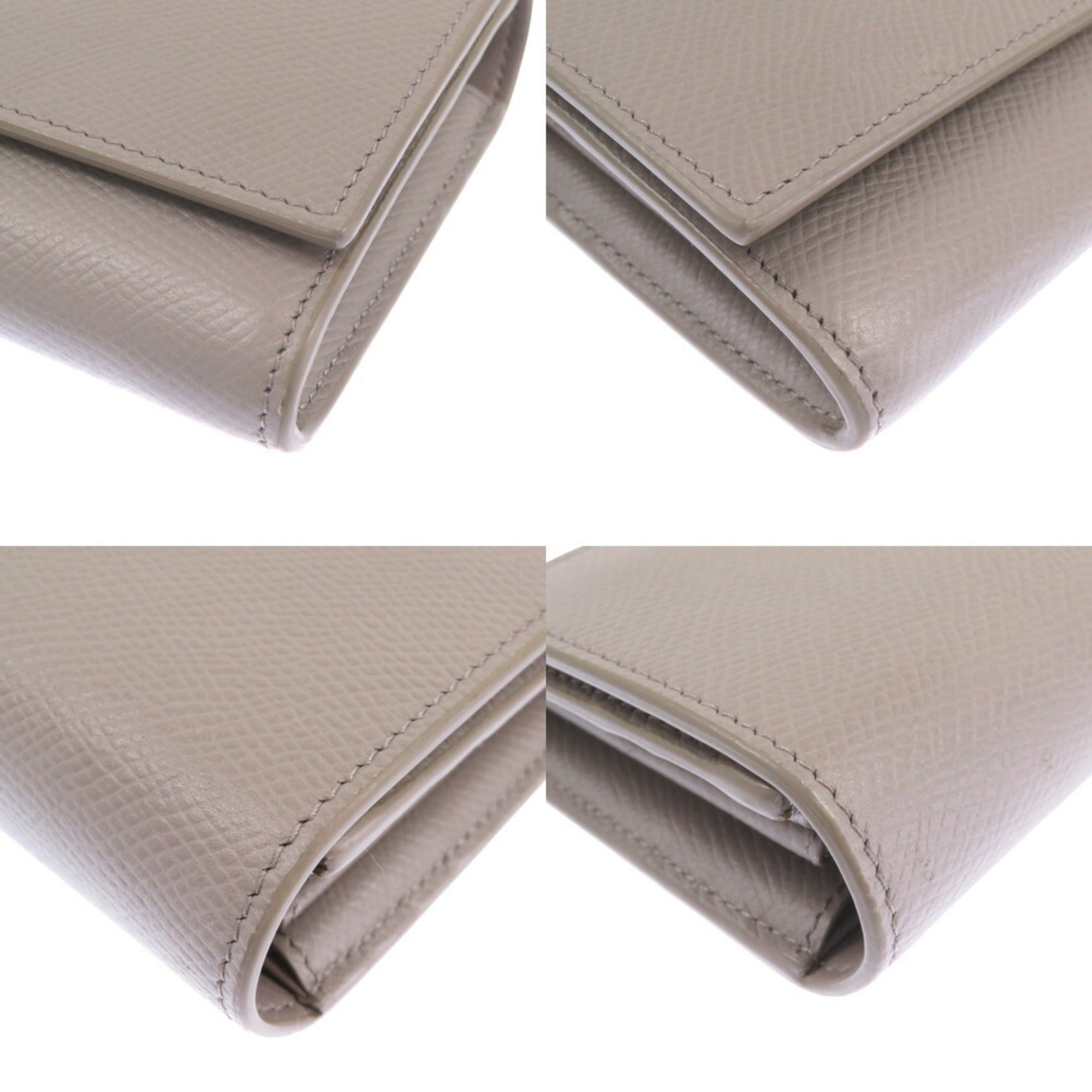 Celine Gray Leather Long Wallet (Bi-Fold)