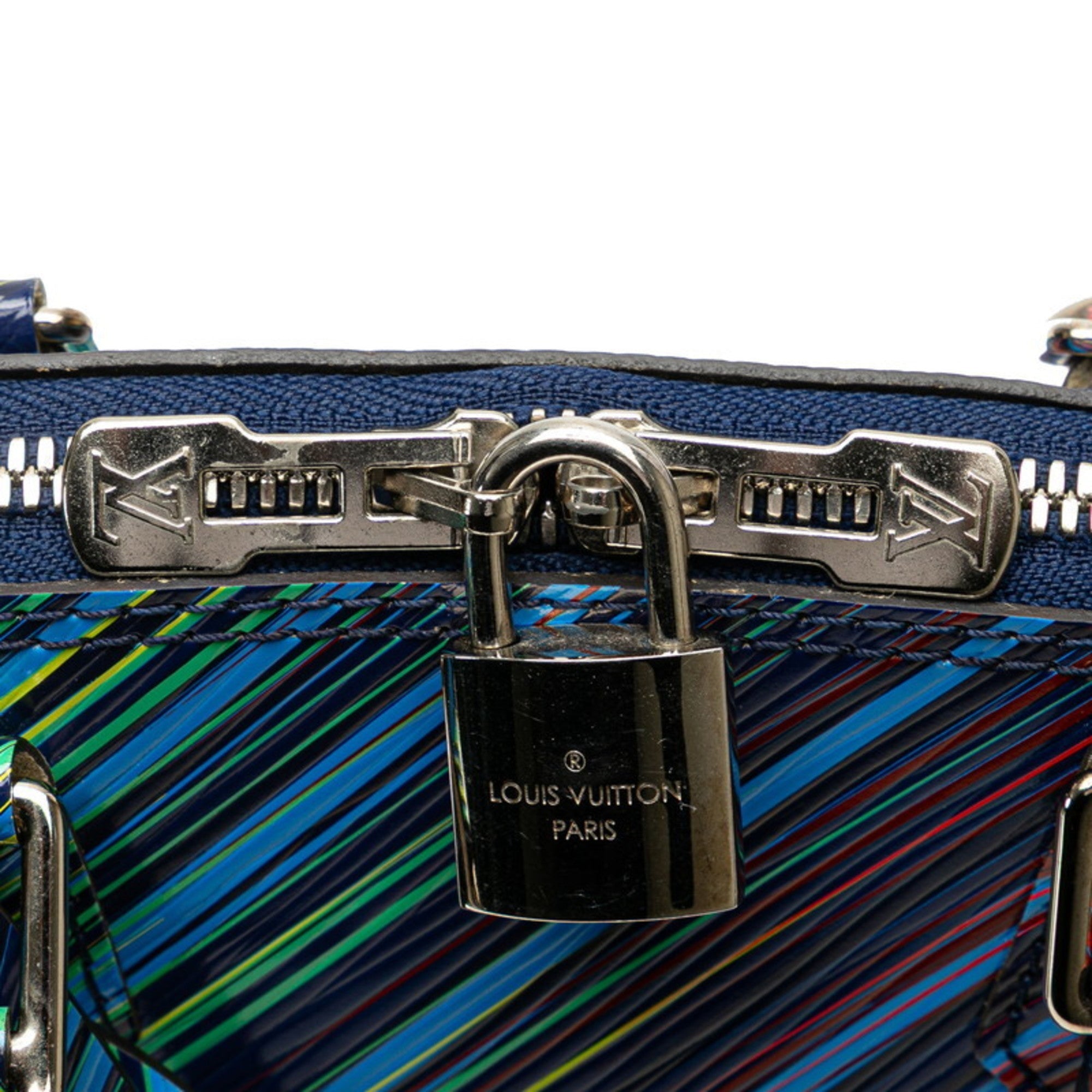 Louis Vuitton Blue Multi-Color Leather Handbag Shoulder Bag