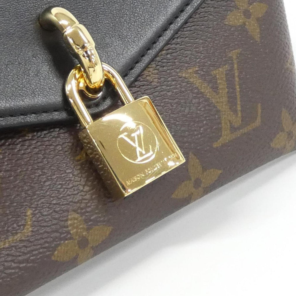 Louis Vuitton Black Brown Coated Canvas Leather Shoulder Bag