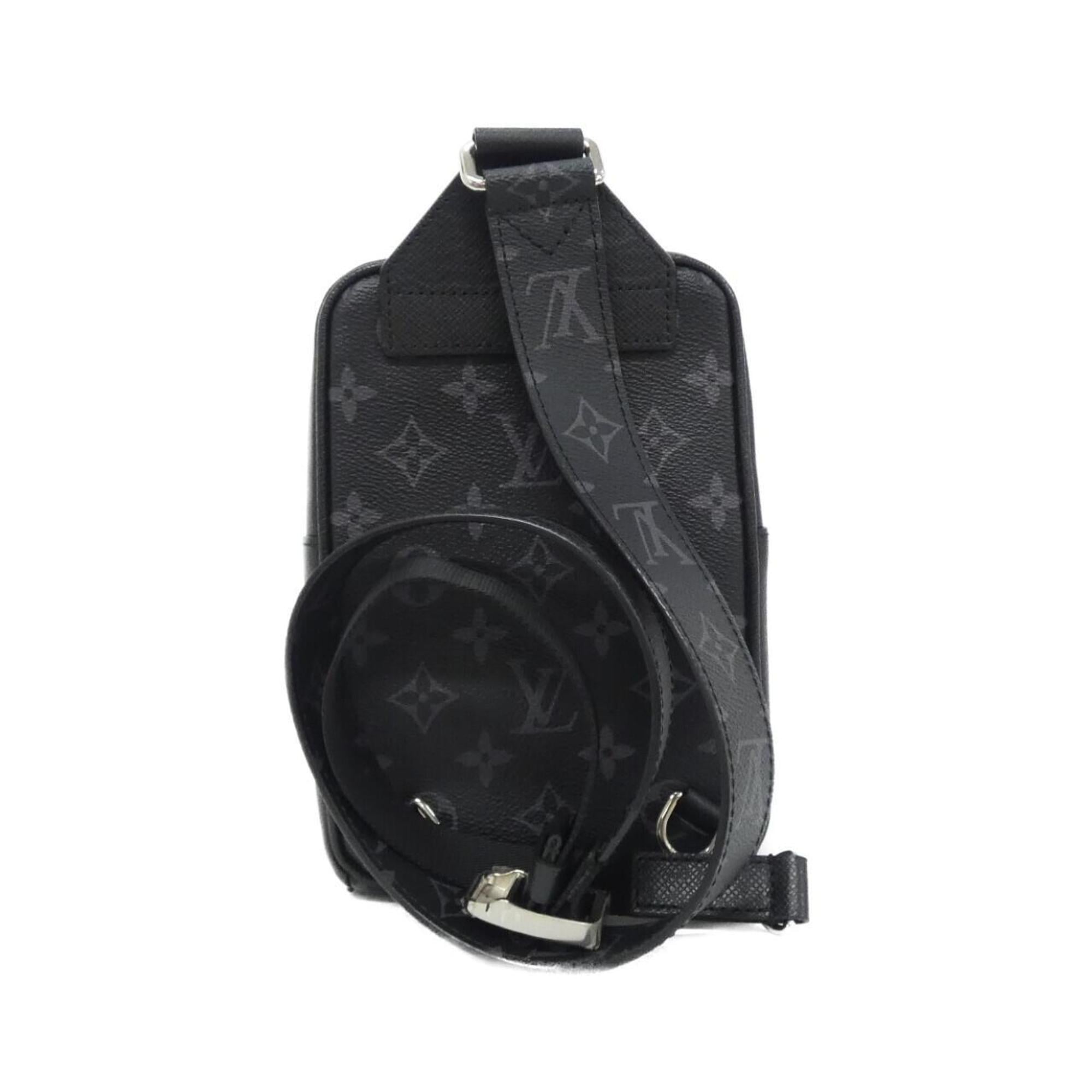 Louis Vuitton Taigarama Black Coated Canvas Leather Shoulder Bag