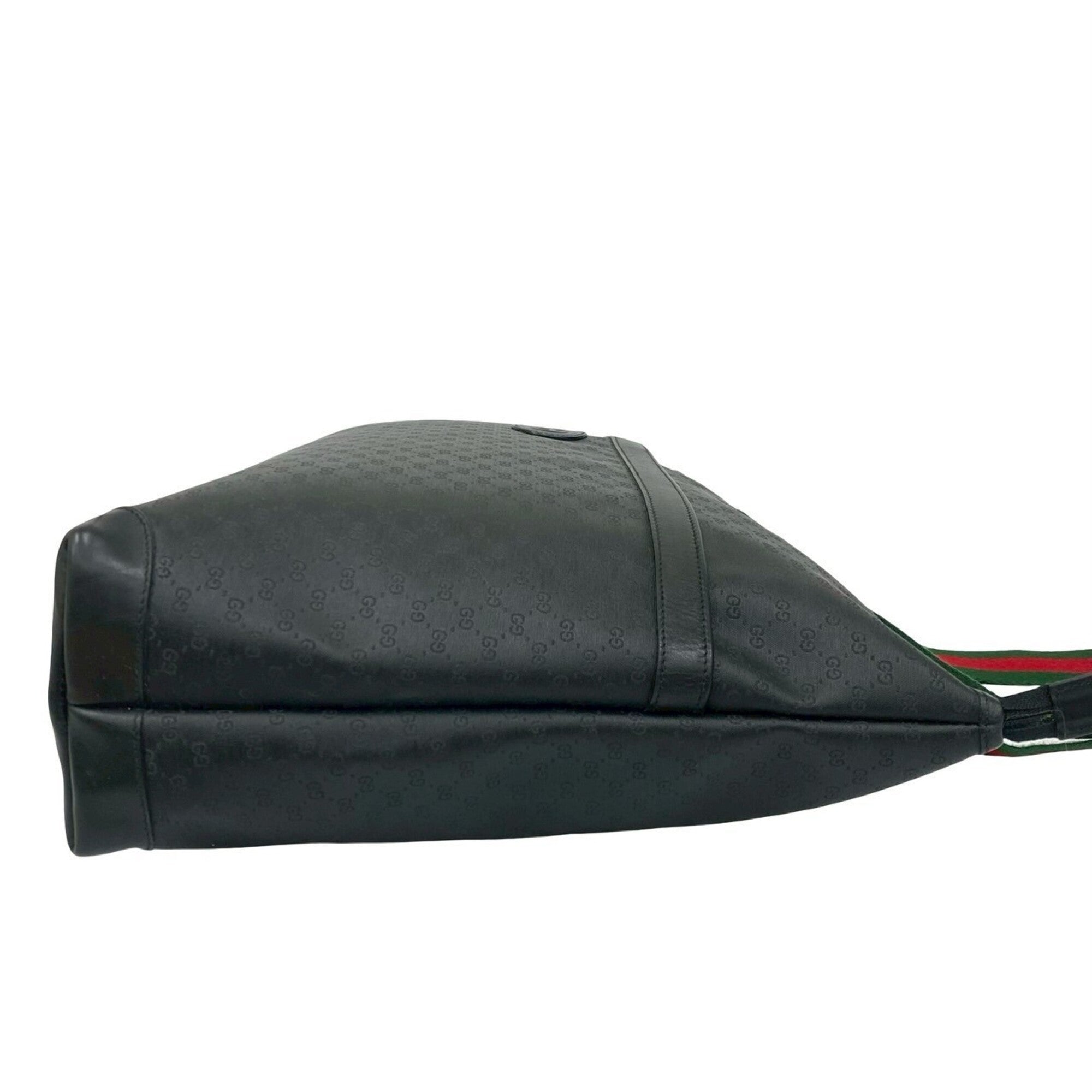 Gucci Black Green Red Color Leather Pvc Tote Bag (Pre-Owned)