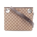 Gucci Beige Brown Canvas Leather Handbag Shoulder Bag (Pre-Owned)