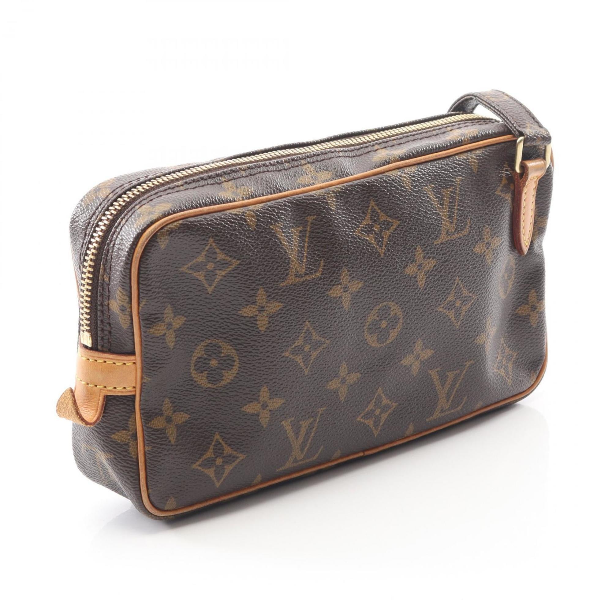 Louis Vuitton Brown Coated Canvas Leather Shoulder Bag