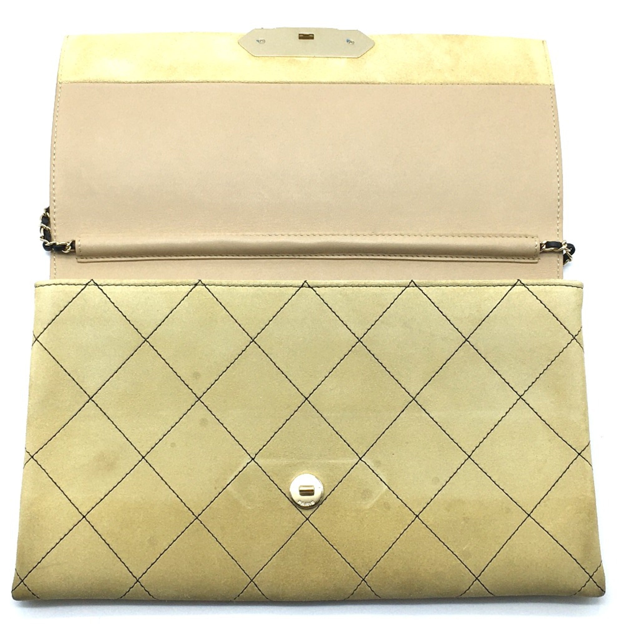 Chanel Beige Leather Shoulder Bag