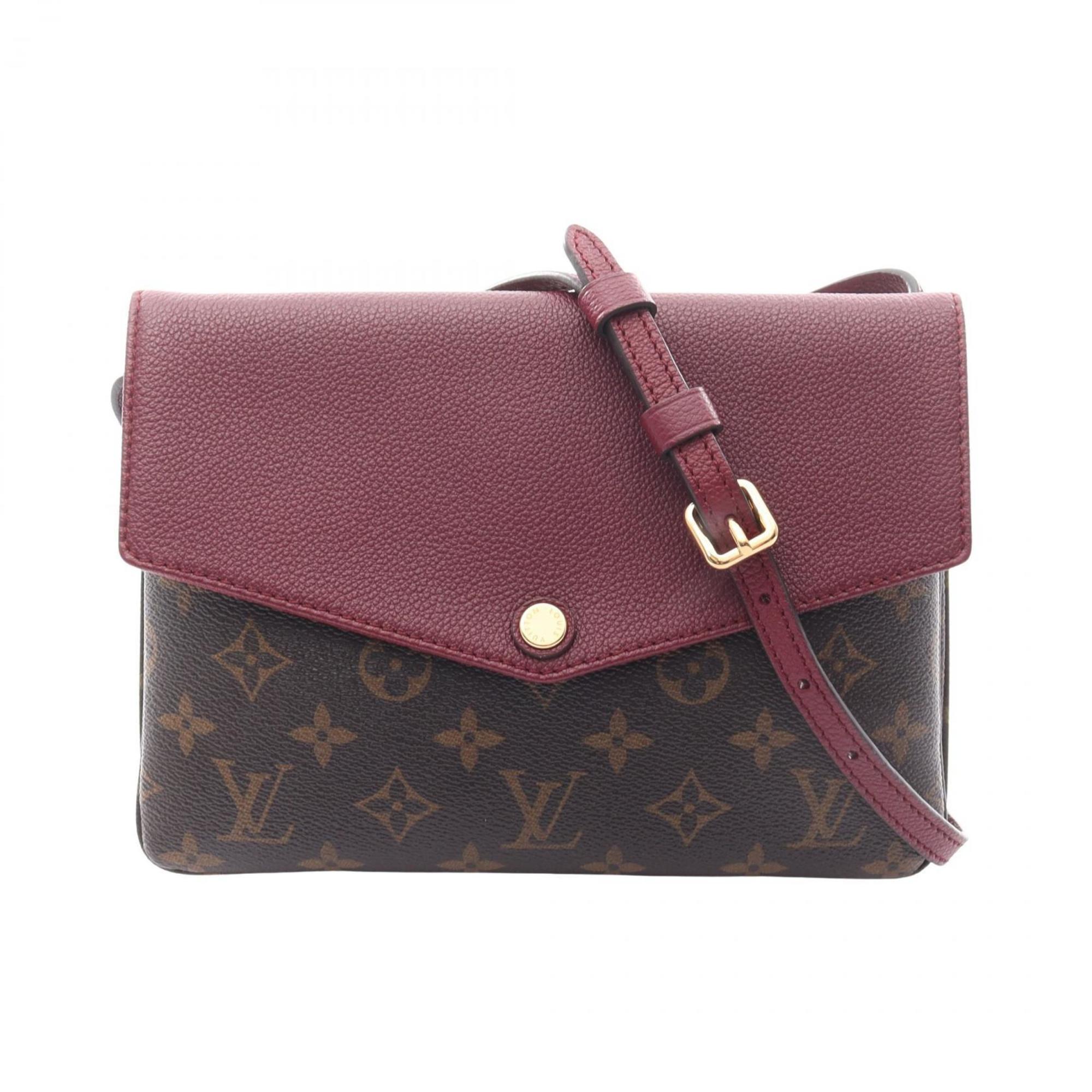 Louis Vuitton Brown Monogram Pink Coated Canvas Leather Shoulder Bag