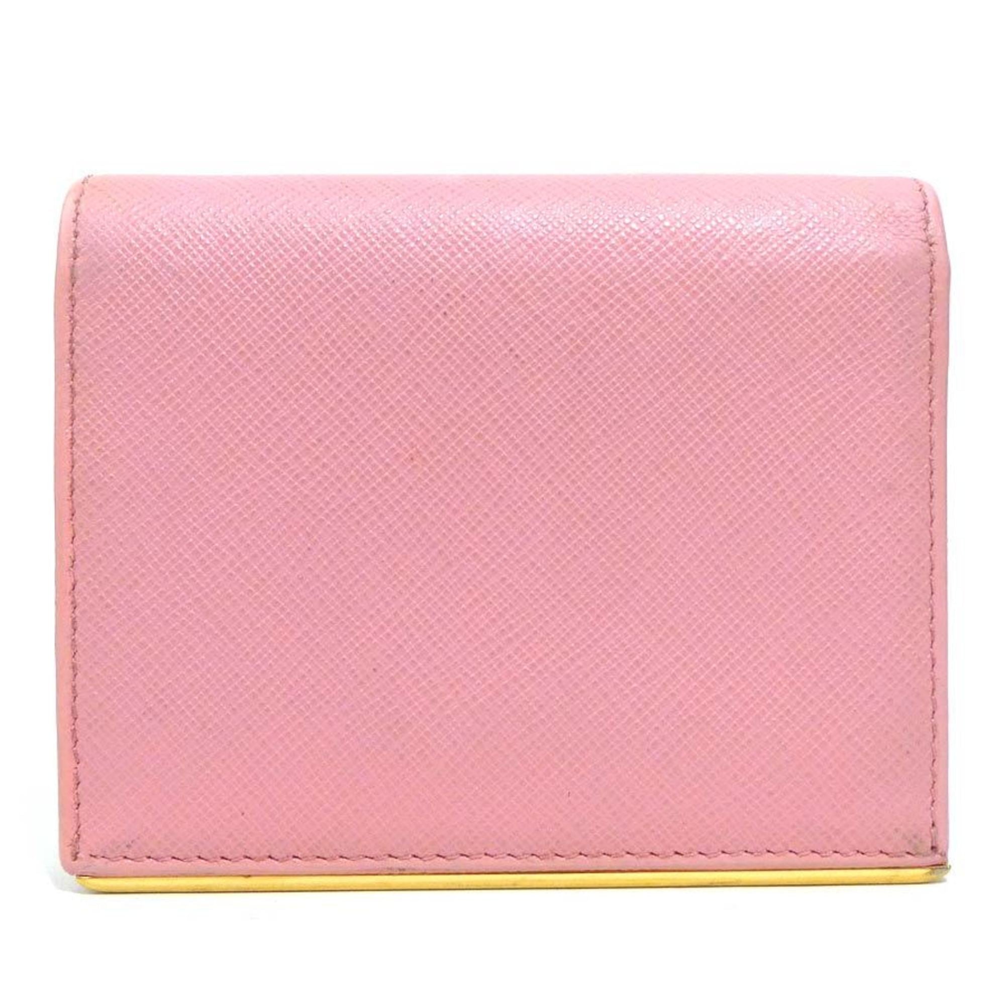Prada Pink Leather Wallet (Bi-Fold)