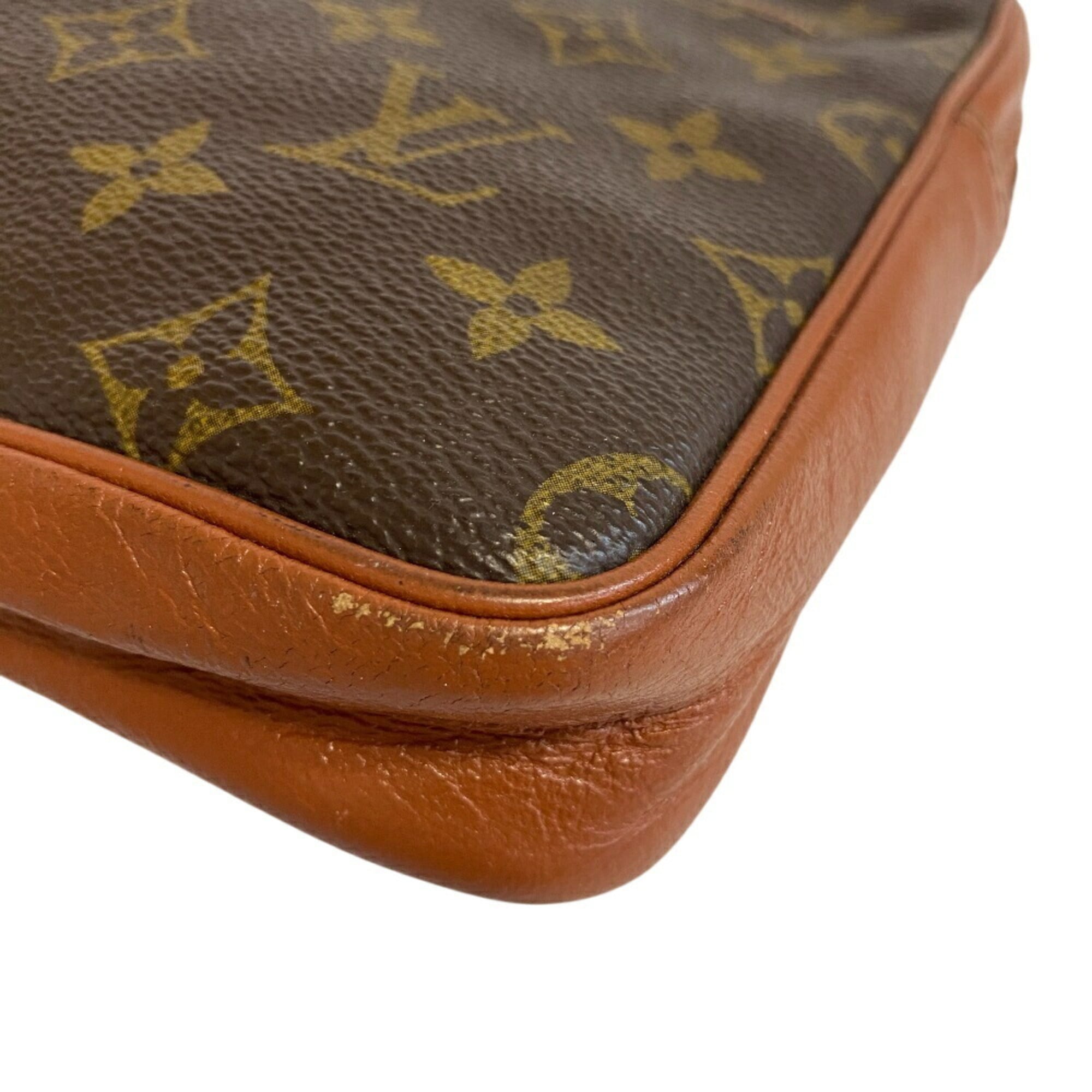 Louis Vuitton Brown Monogram Leather Clutch Bag
