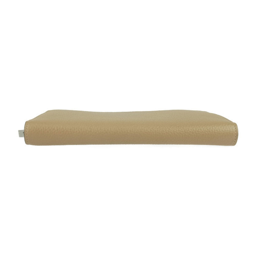 Celine Beige Leather Long Wallet (Bi-Fold)