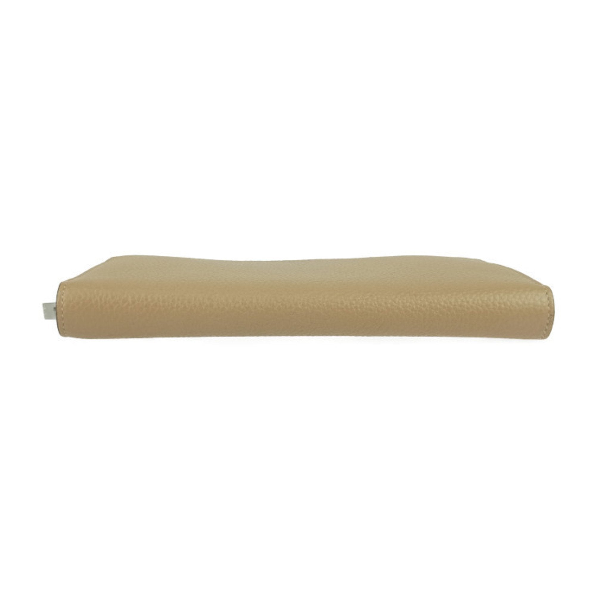 Celine Beige Leather Long Wallet (Bi-Fold)