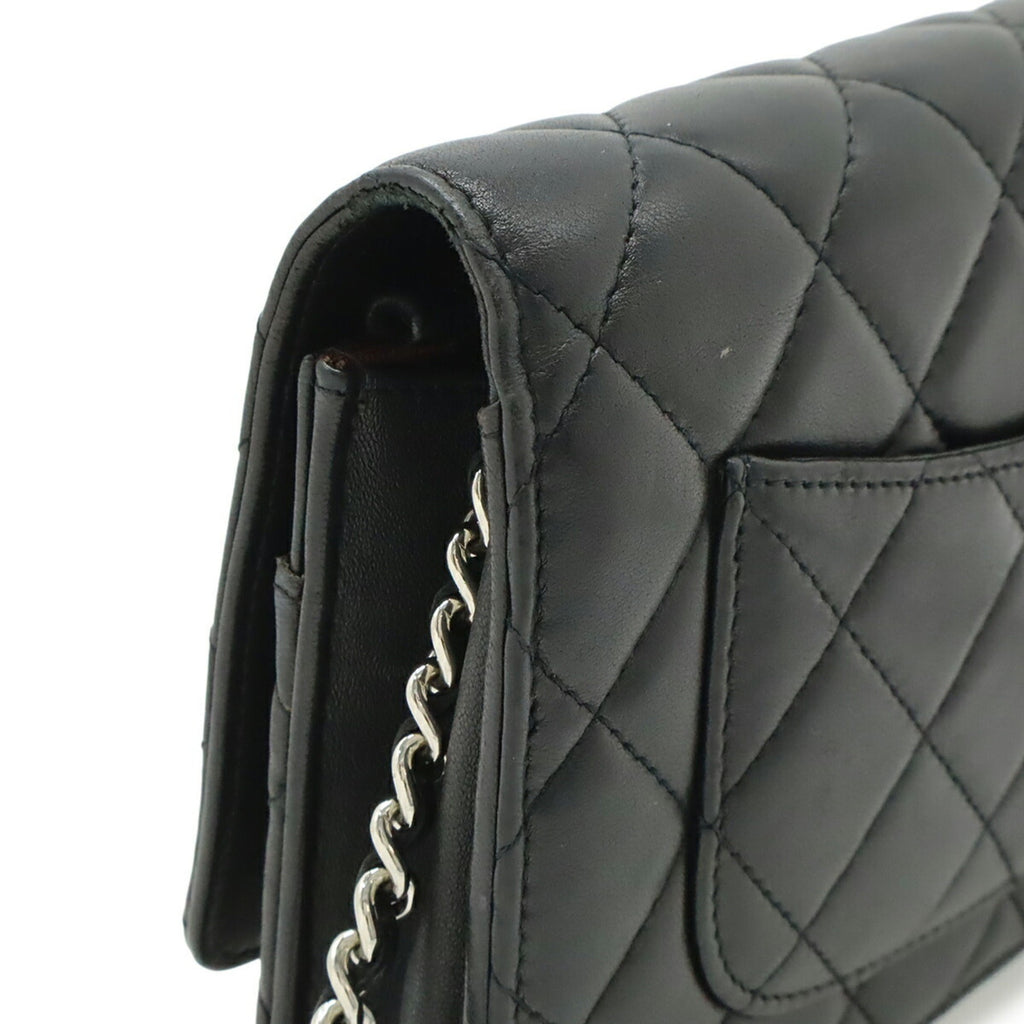 Chanel Black Leather Pochette Shoulder Bag