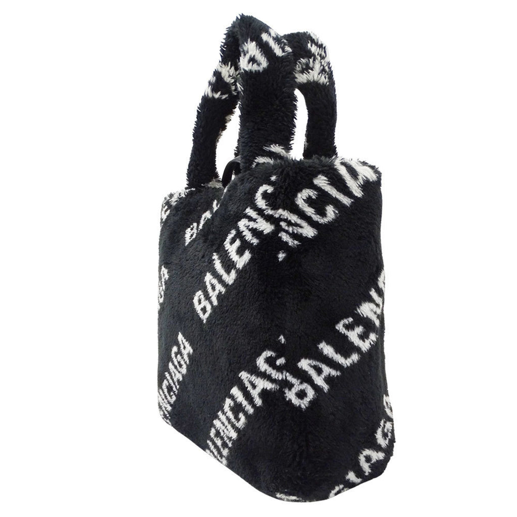 Balenciaga Black Faux Fur Handbag Shoulder
