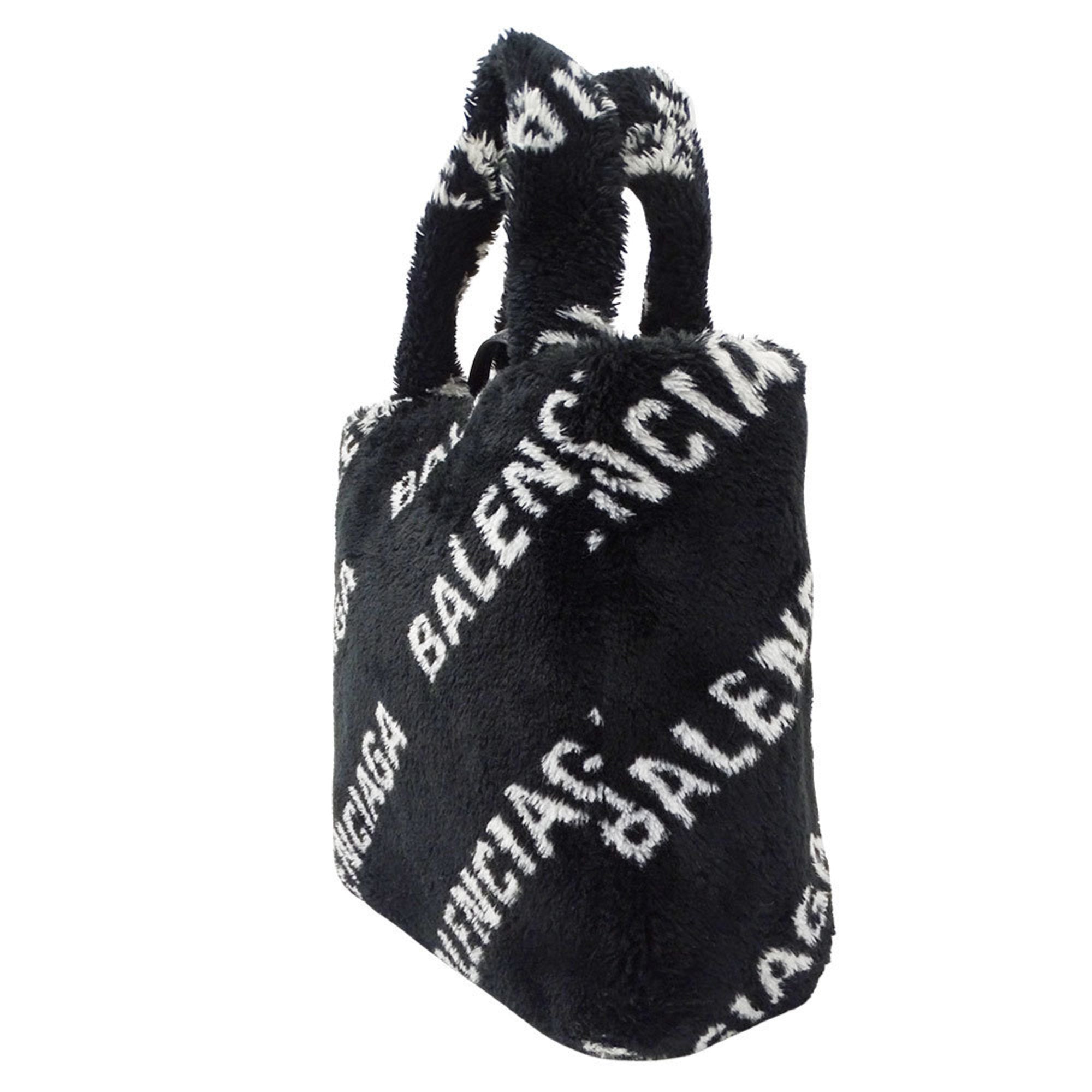 Balenciaga Black Faux Fur Handbag Shoulder