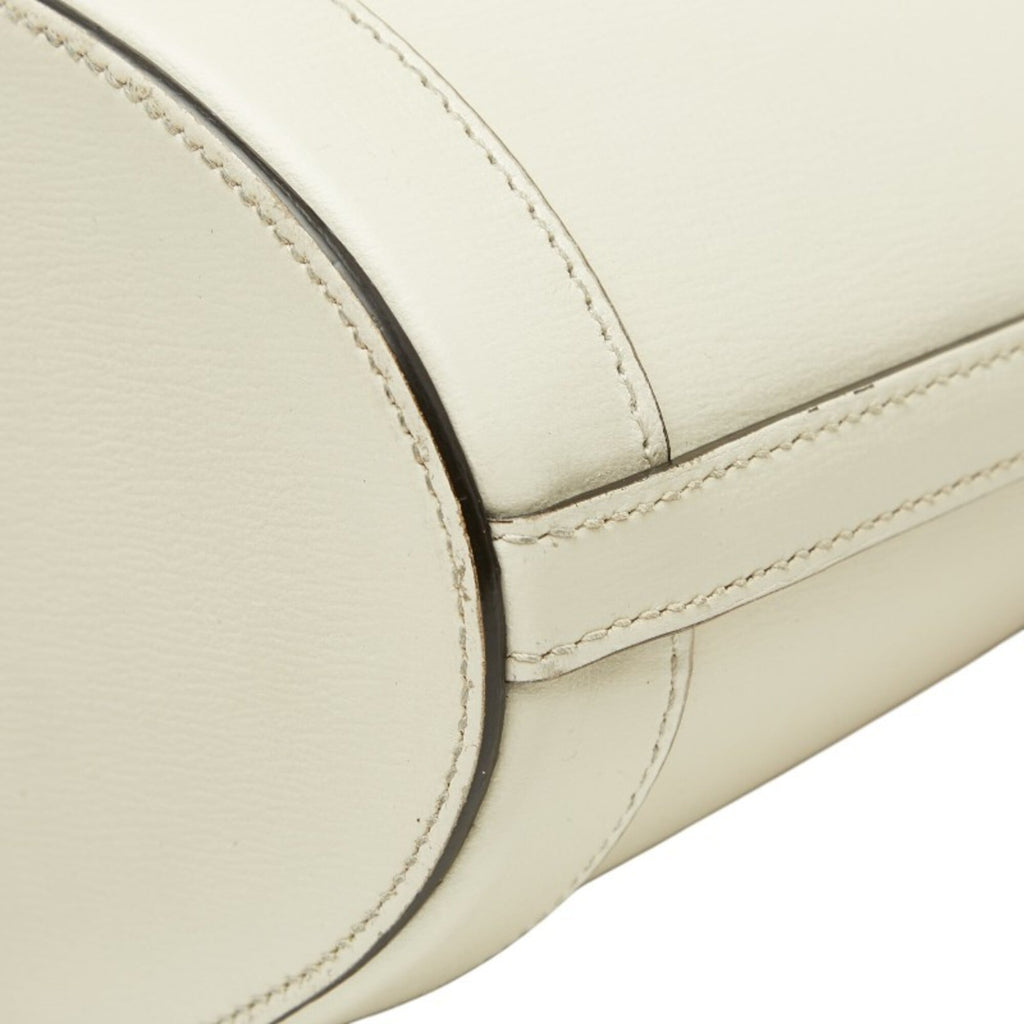 Gucci Beige Leather Canvas Shoulder Bag (Pre-Owned)