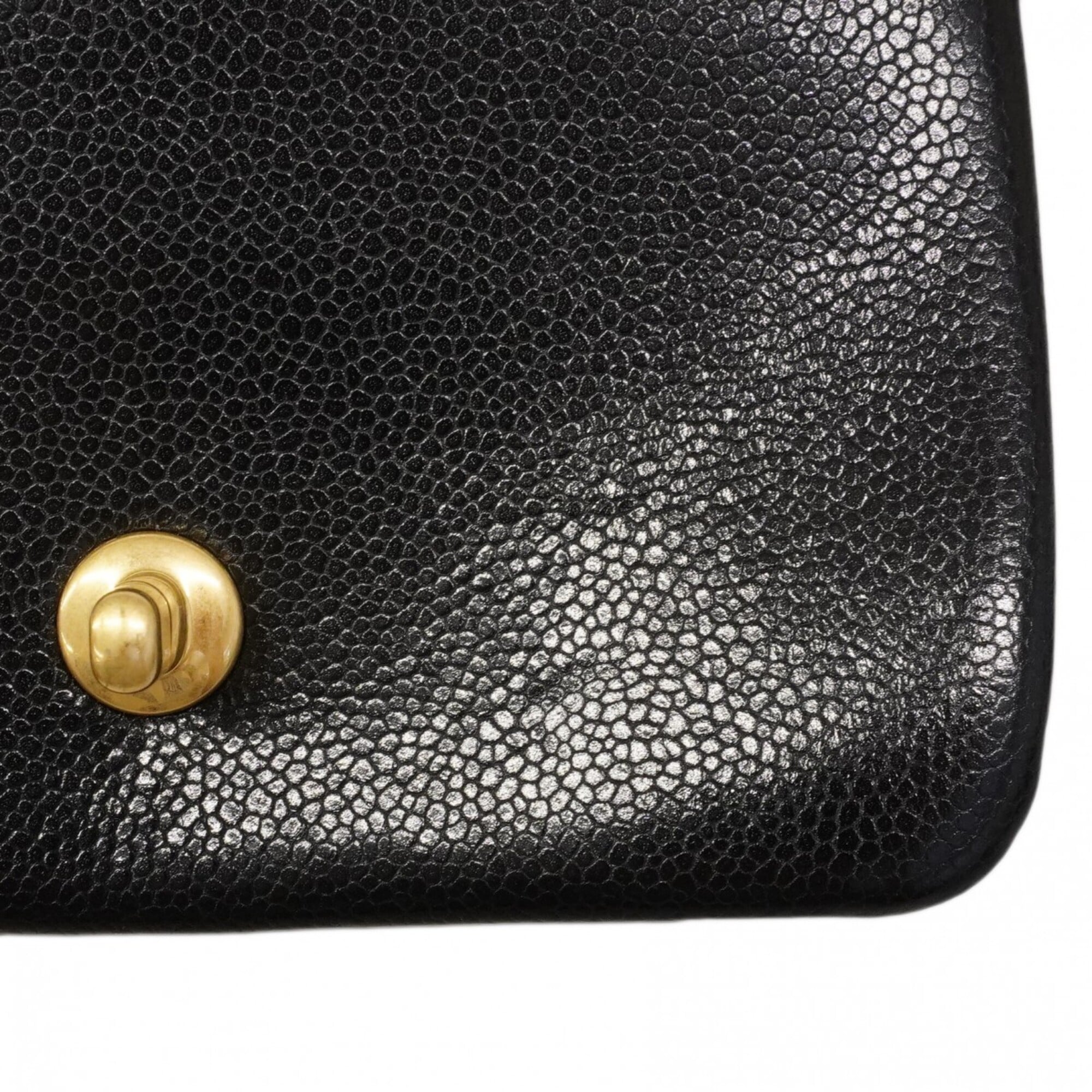 Chanel Black Grained Calfskin Shoulder Bag