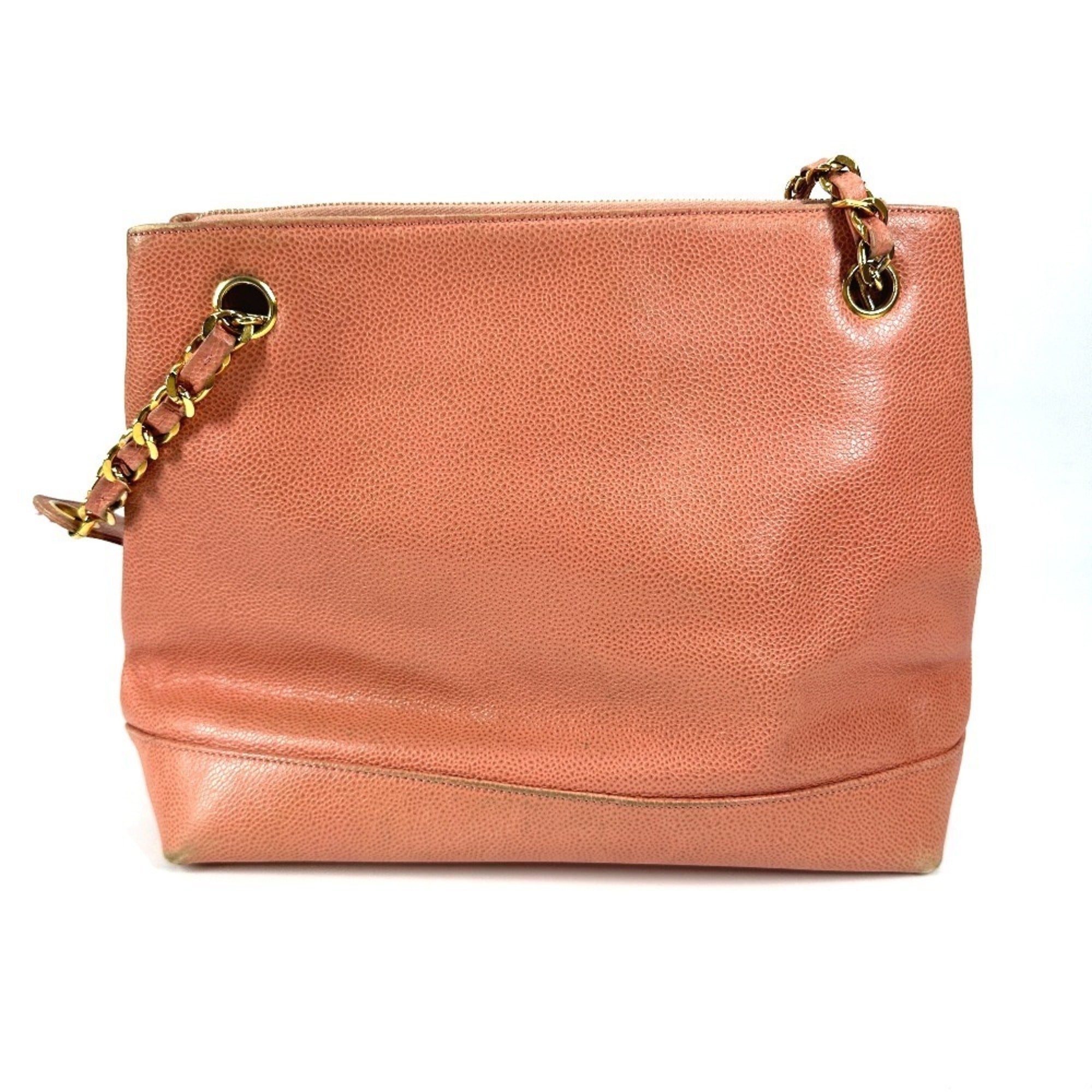 Chanel Pink Grained Calfskin Shoulder Bag Tote Bag